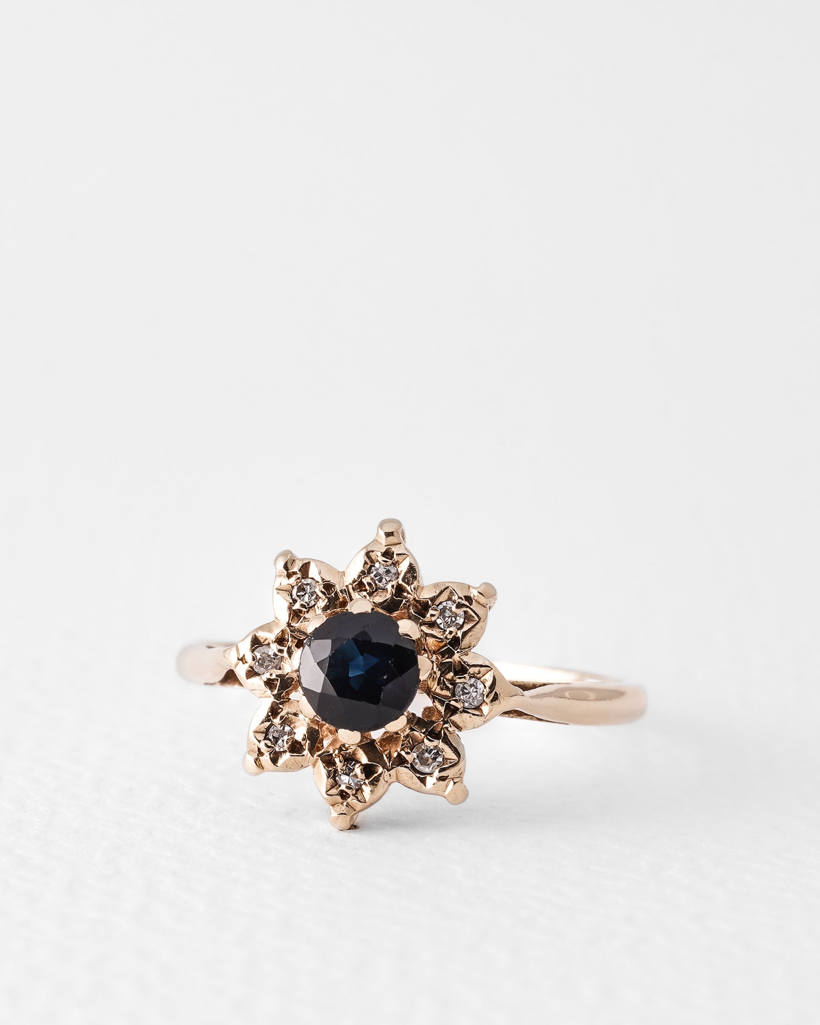 Esmé | Vintage Saffier & Diamant Cluster