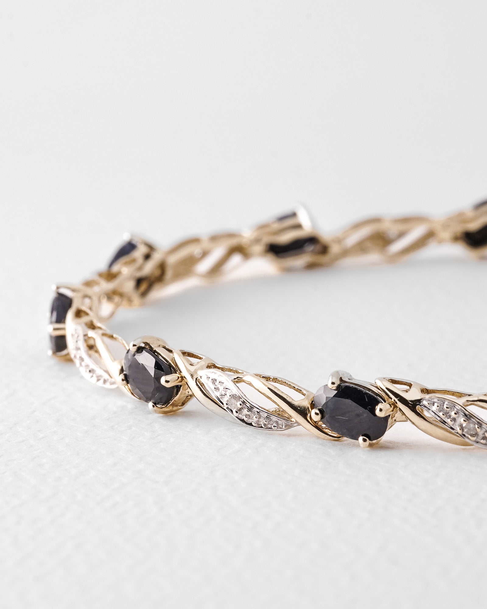 Ivy | Vintage Saffier & Diamant Armband