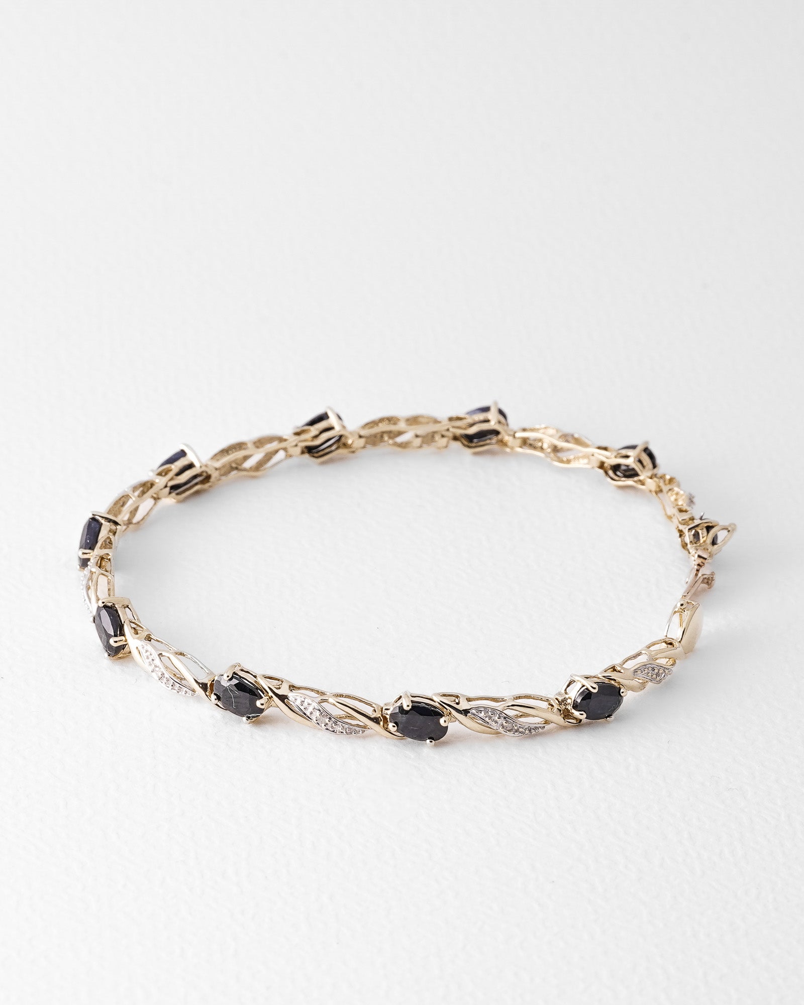 Ivy | Vintage Saffier & Diamant Armband