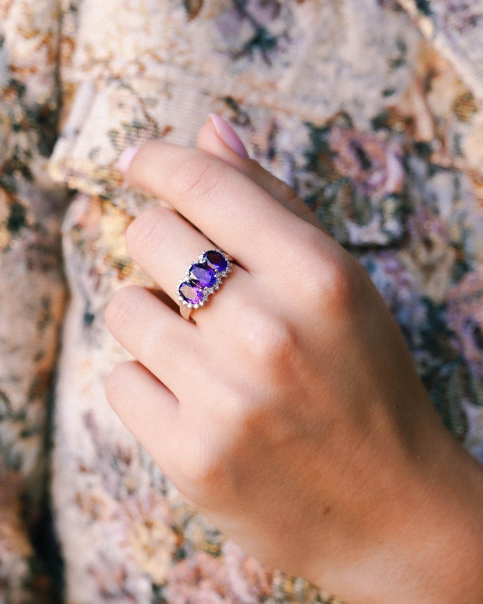 Vivienne | Vintage Amethist & Diamant Cluster