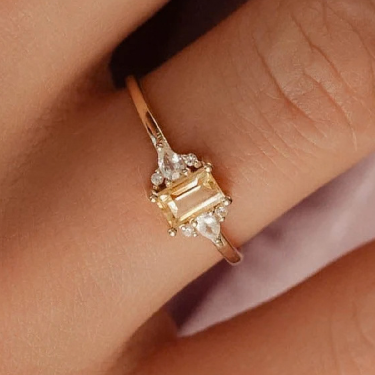 Noa | Citrien & Diamant Ring