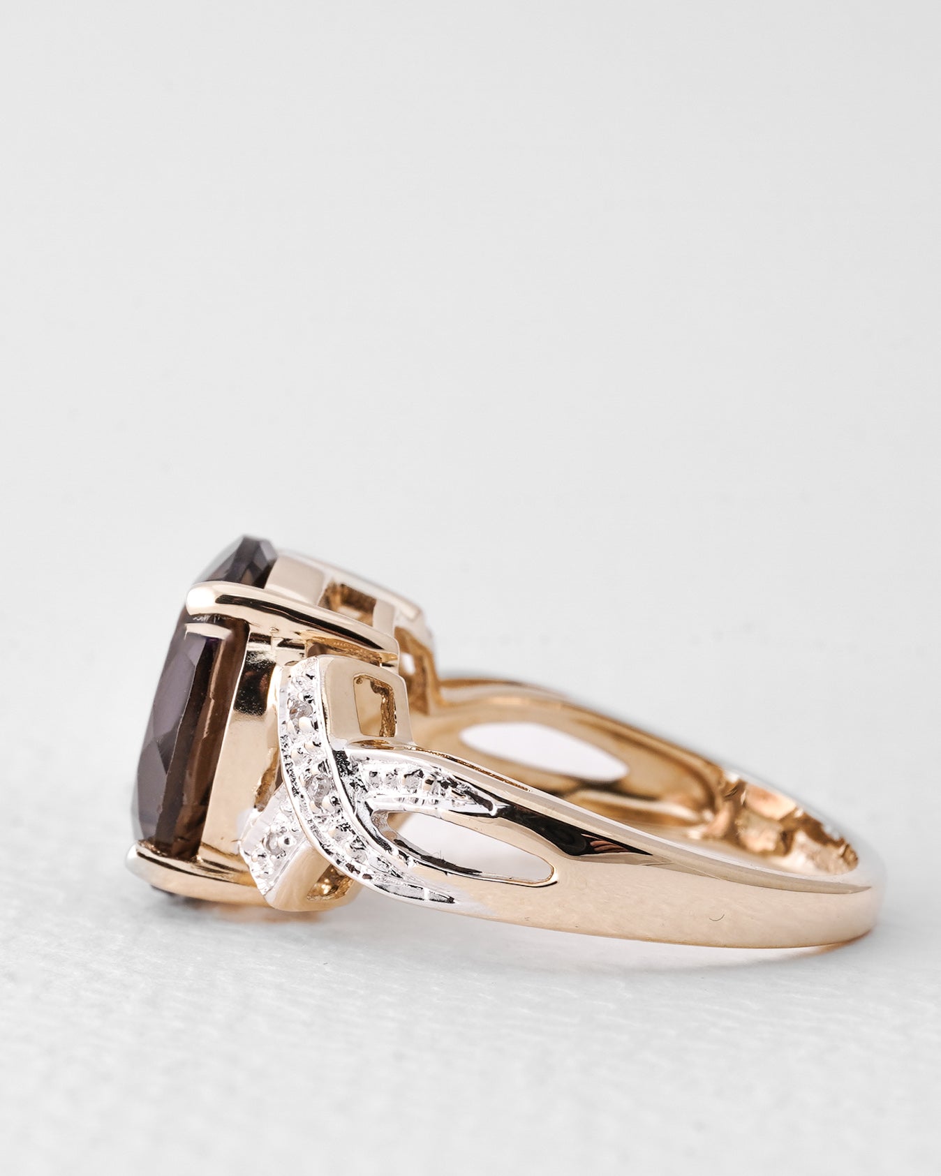 Claudette | Vintage Rookkwarts & Diamant Cluster Ring