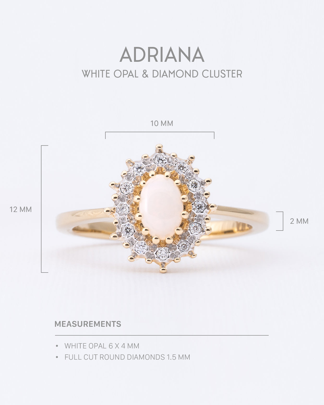 Adriana | 9K & 14K Opaal & Diamant Cluster