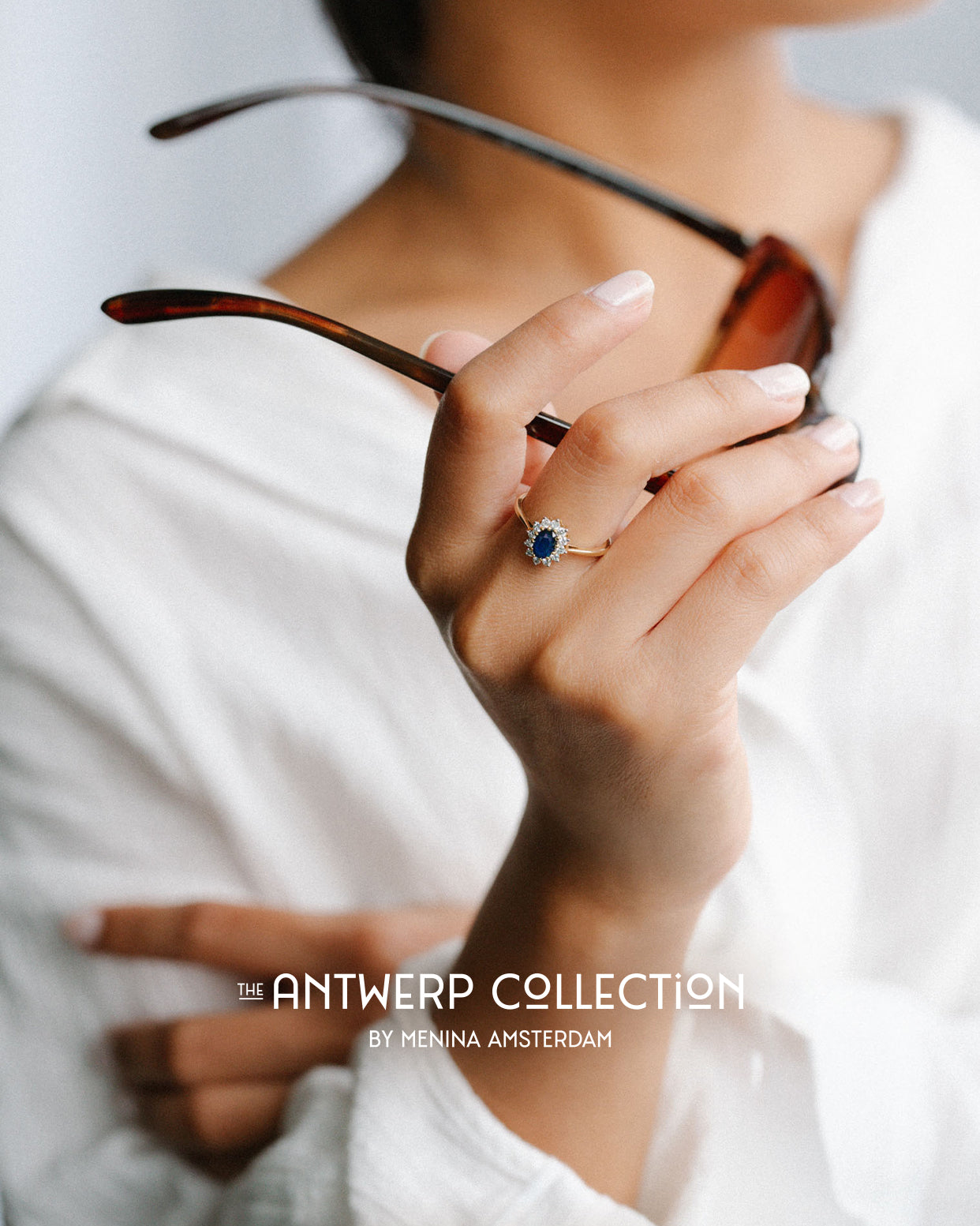 Aletta | 9K & 14K Saffier & Diamant Cluster