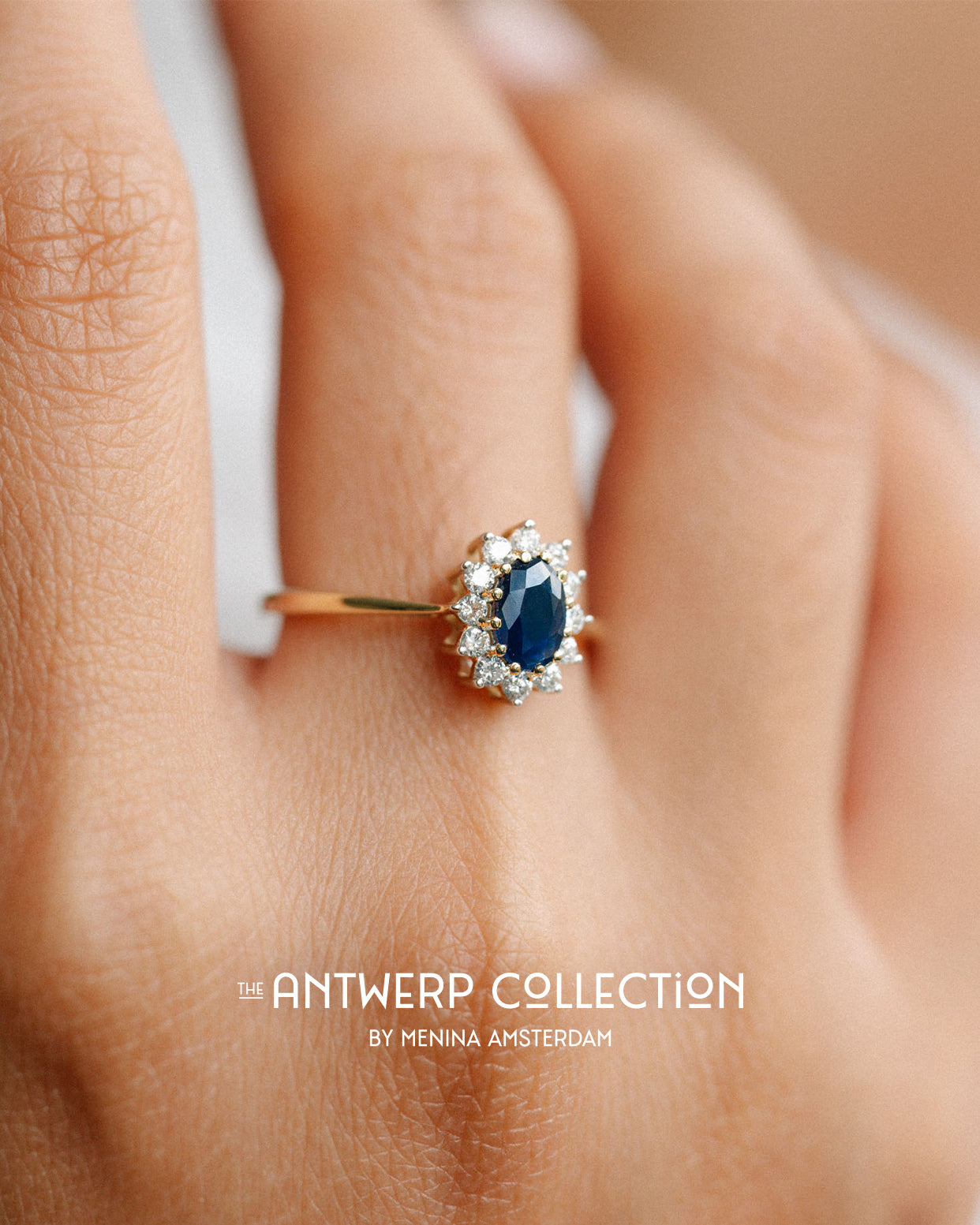 Aletta | 9K & 14K Saffier & Diamant Cluster
