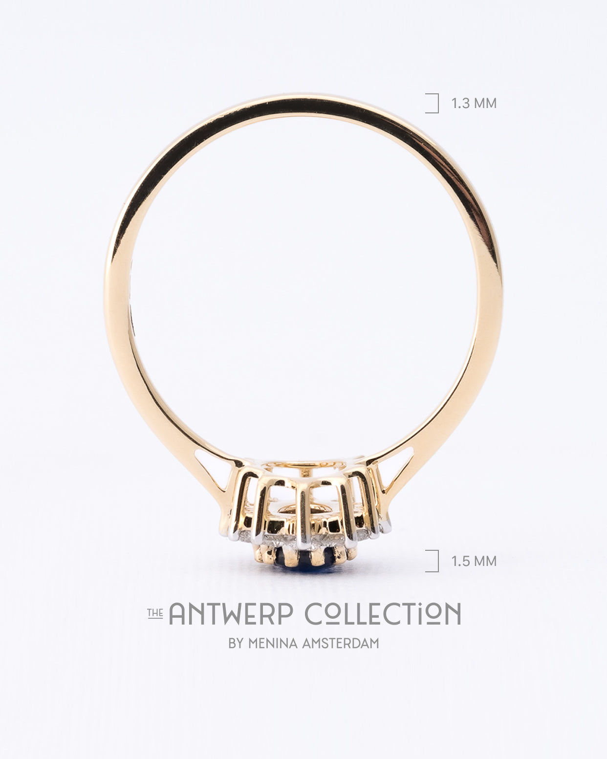 Aletta | 9K & 14K Saffier & Diamant Cluster