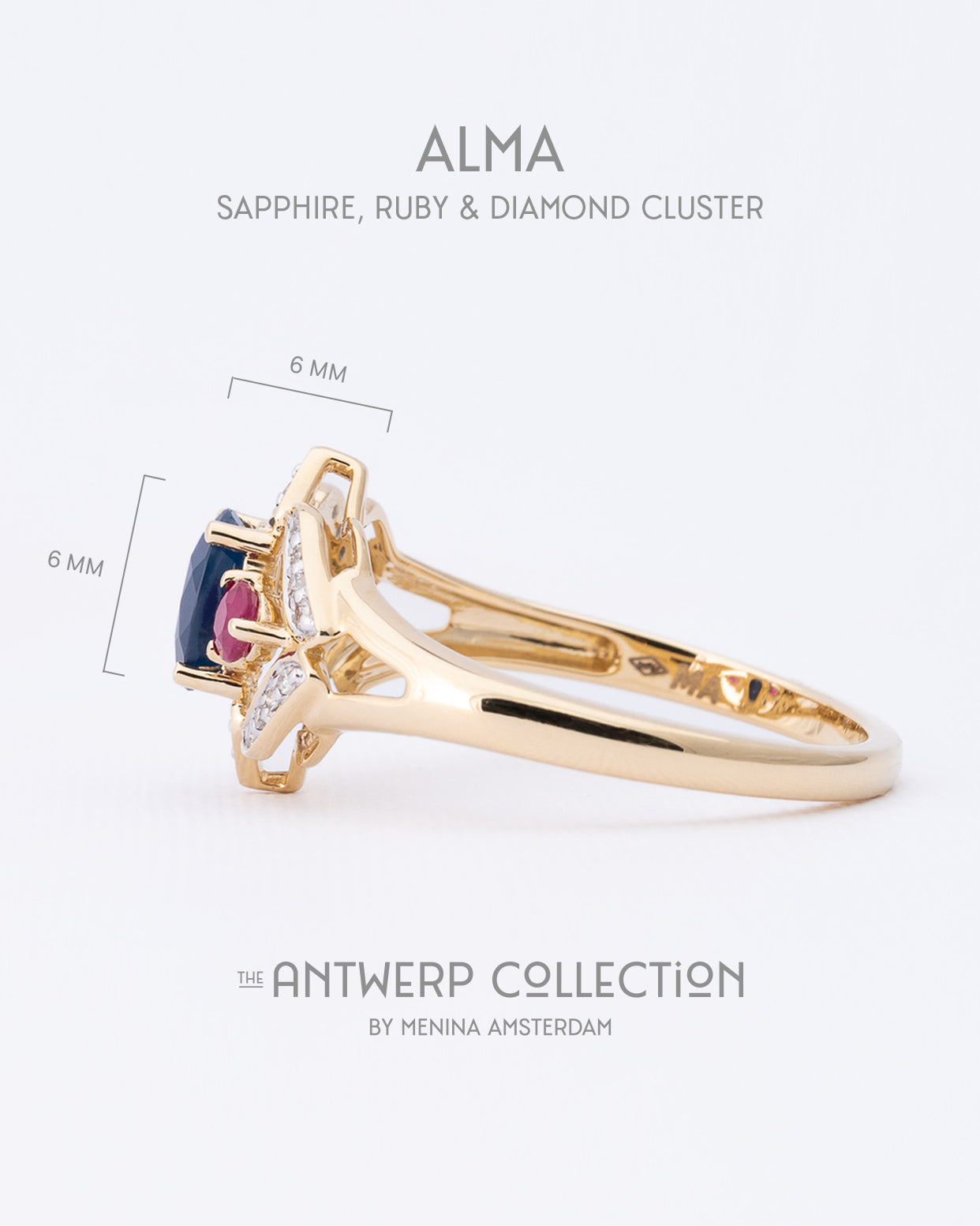 Alma | 9K & 14K Robijn, Saffier & Diamant Dress