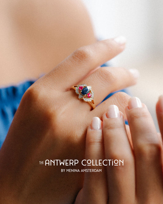 Alma | 9K & 14K Robijn, Saffier & Diamant Dress
