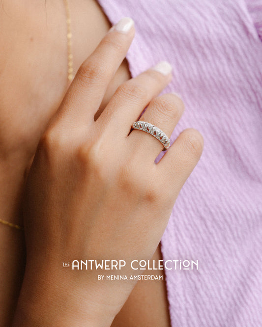 Amora | 9K & 14K Wit Goud Diamant Half Eternity