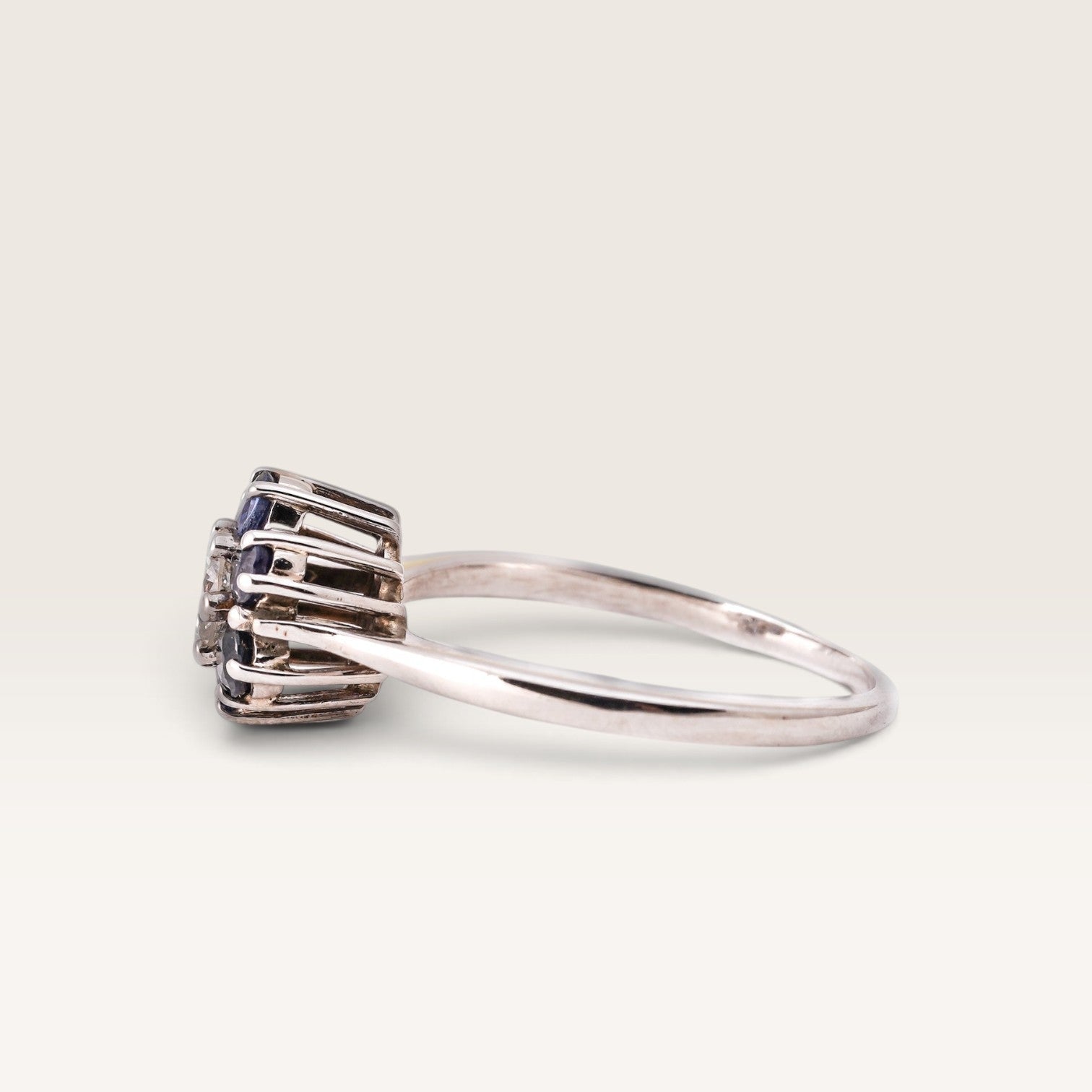 Ariellea | 14K Saffier & Diamant Cluster Ring - Menina Amsterdam