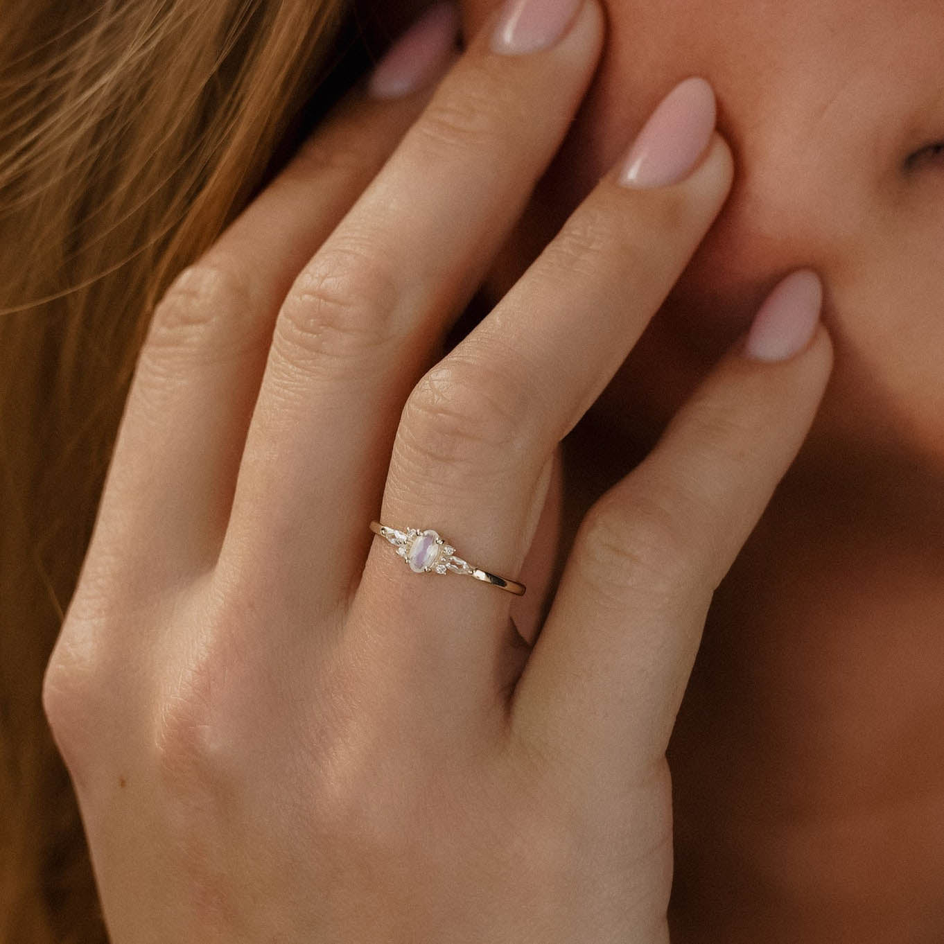 Camille | Maansteen & Diamant Ring - Menina Amsterdam