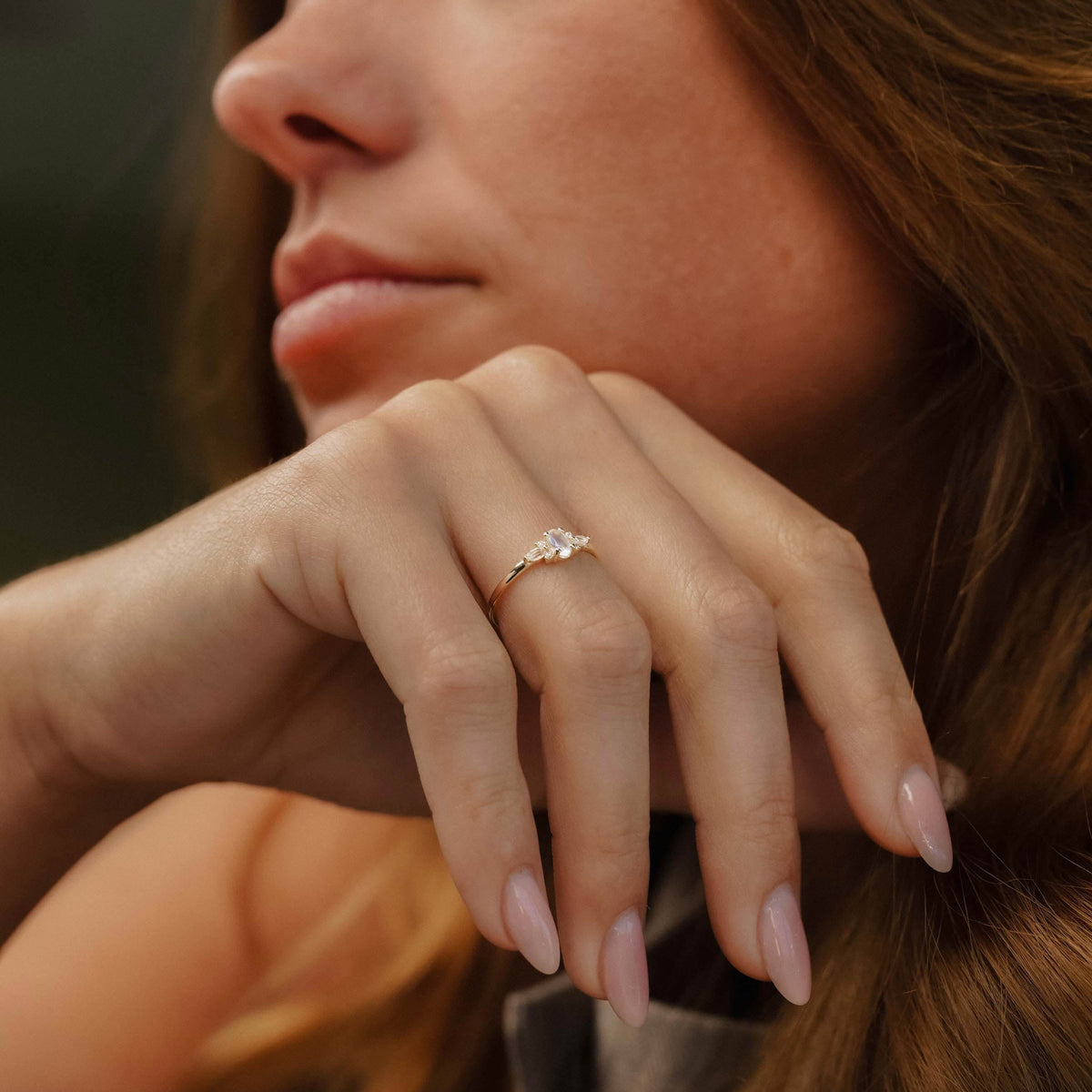 Camille | Maansteen & Diamant Ring - Menina Amsterdam
