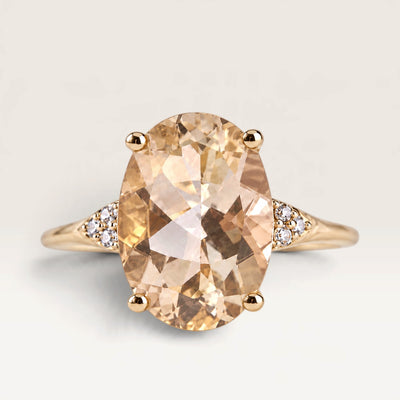 Charlotte | Vintage Kwarts en Diamant ring