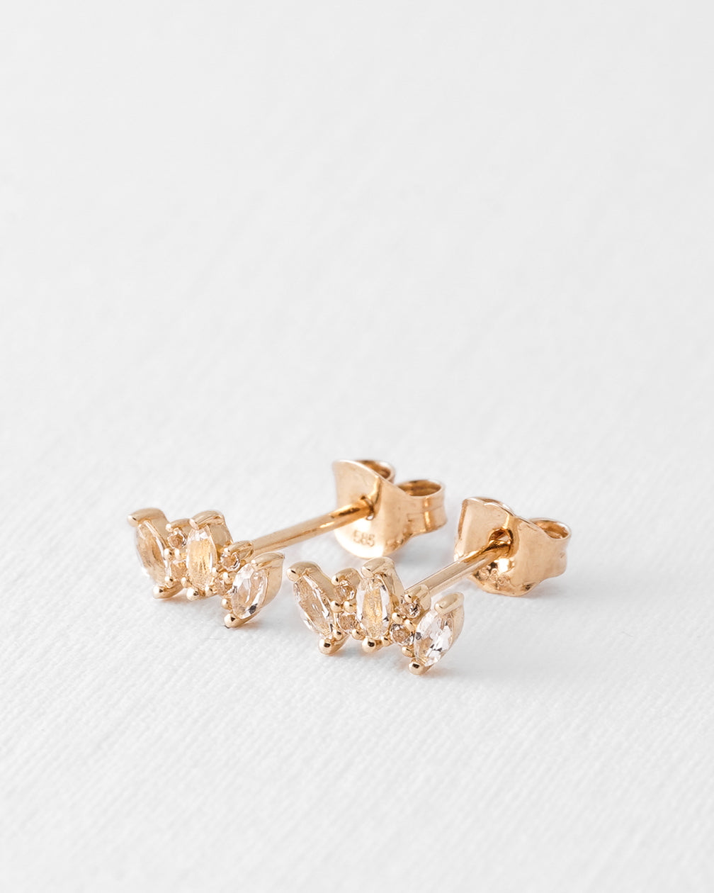 Arianne | 14K Witte Topaas Cluster Studs