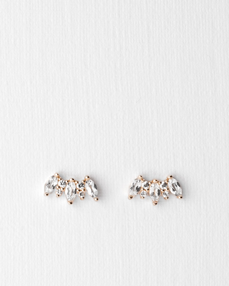Arianne | 14K Witte Topaas Cluster Studs