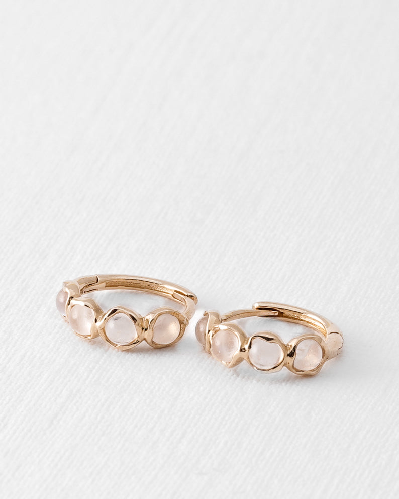 Nerida | 14K Maansteen Huggies