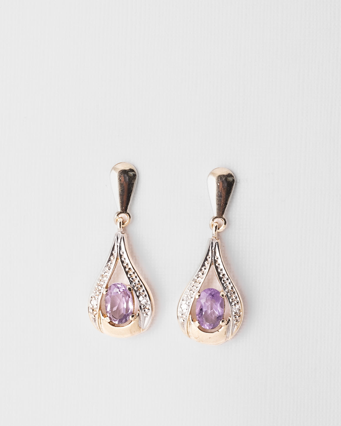 Veli | Vintage Amethist & Diamant Oorbellen