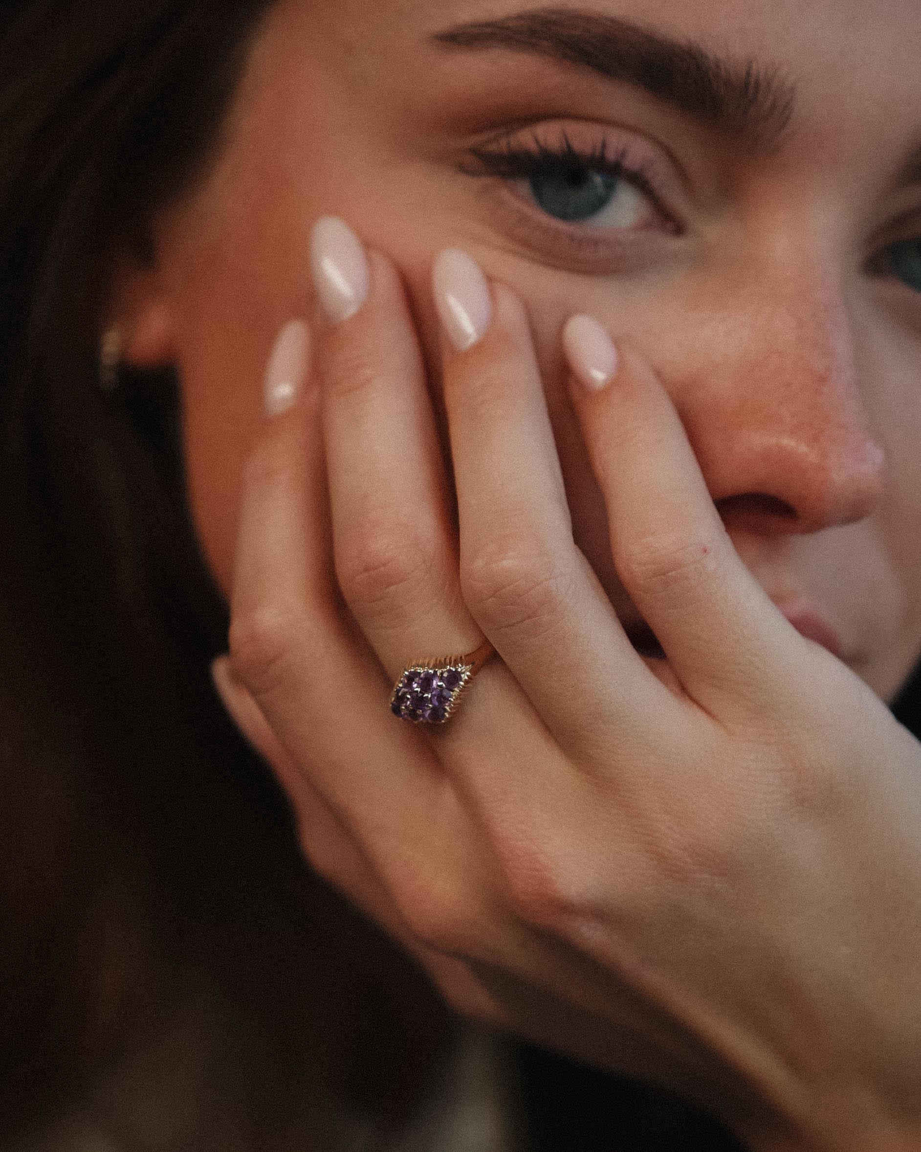 Elora | Vintage Amethist Cluster Ring