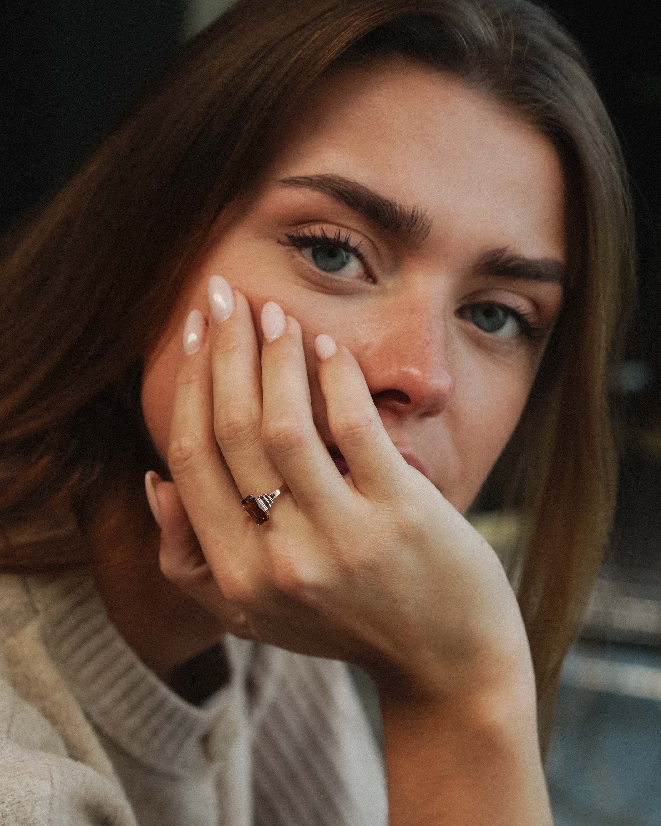 Eliane | Vintage Citrien Solitair Ring - Menina Amsterdam