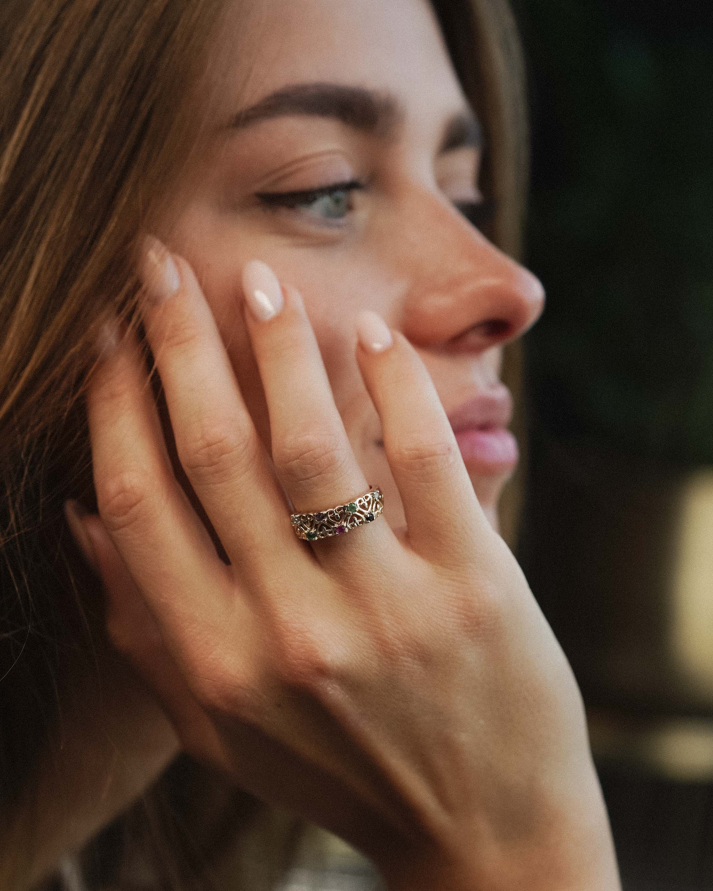 Coralie | Vintage “Dearest” Ring - Menina Amsterdam