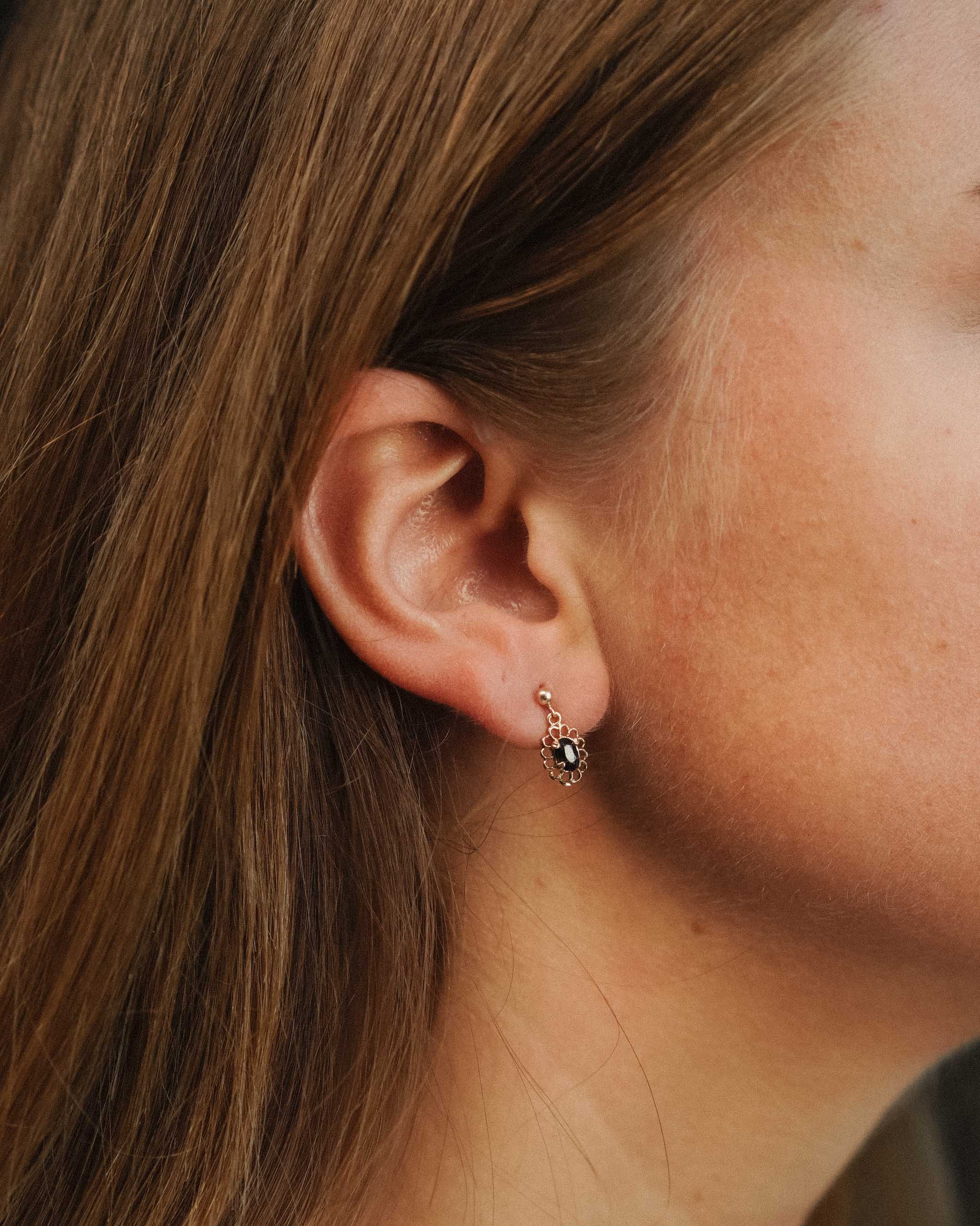 Amelie | Vintage Saffier Oorbellen