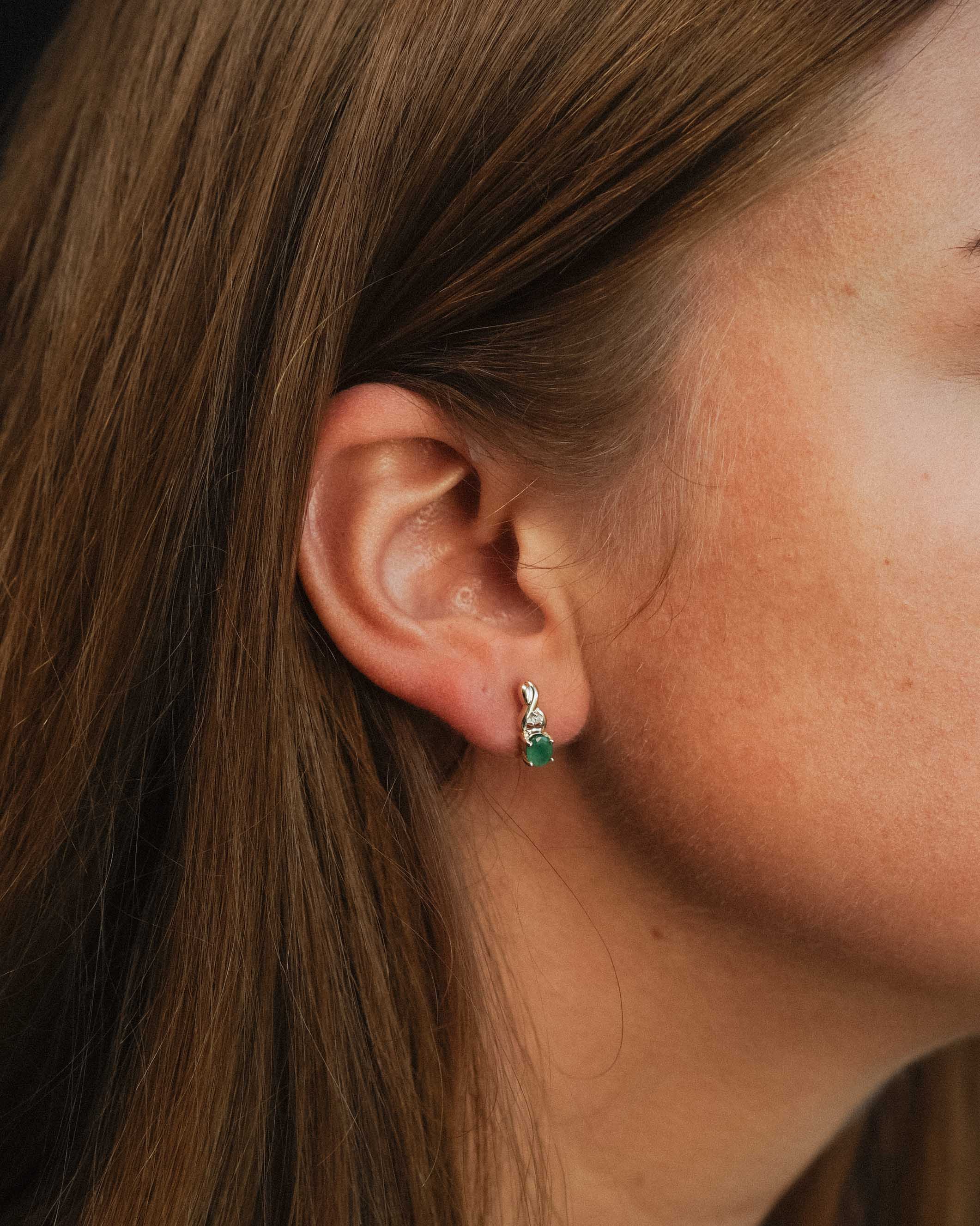 Nicky | Vintage Smaragd & Diamant Oorbellen