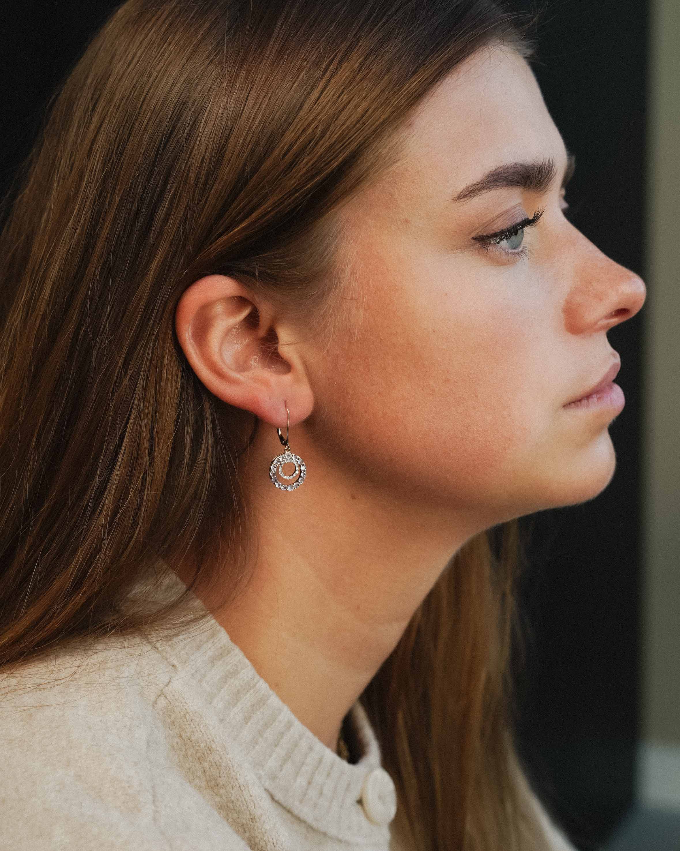 Evi | Vintage Tanzaniet & Diamant Oorbellen