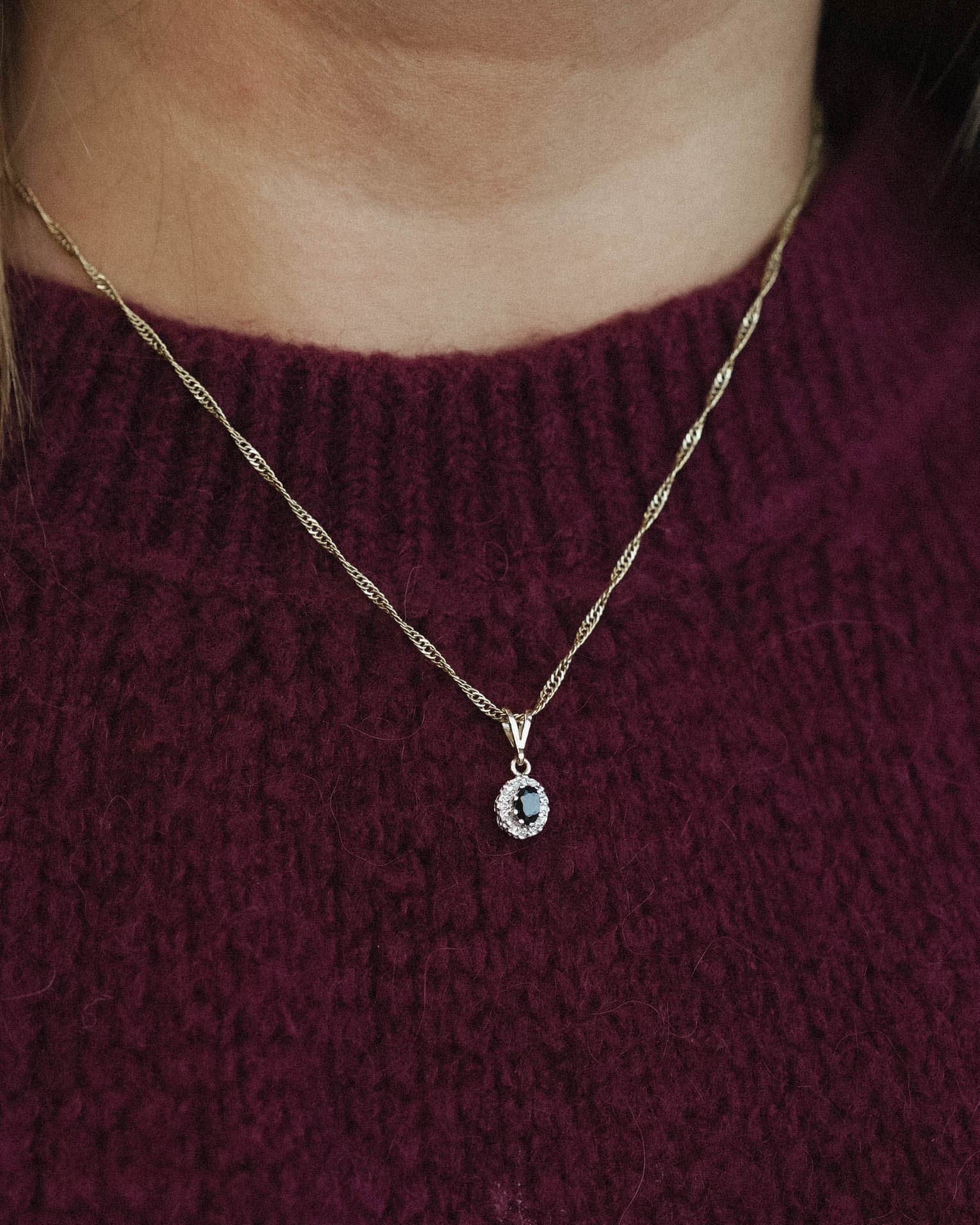 Lisanne | Vintage Saffier & Diamant Hanger