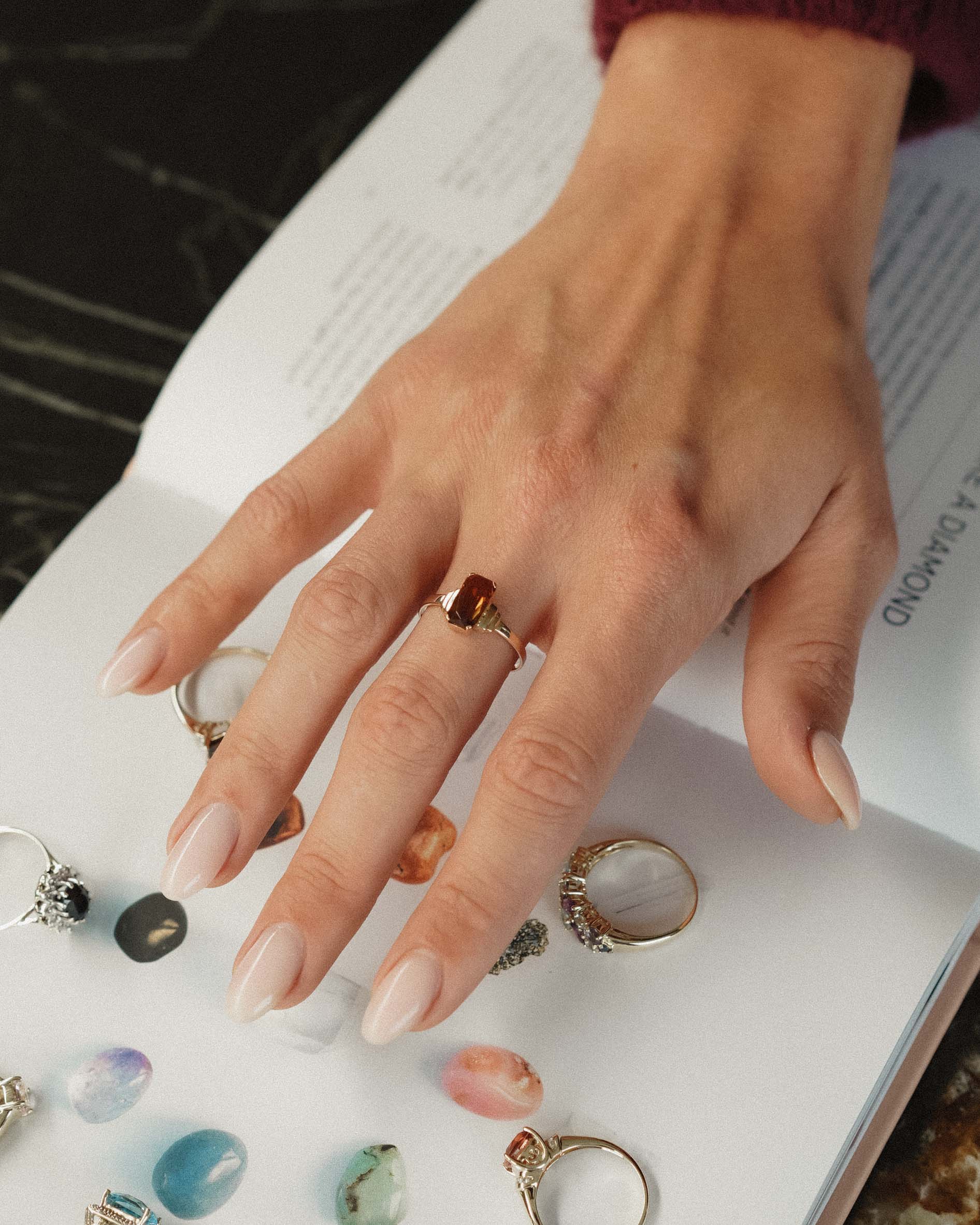 Eliane | Vintage Citrine Solitaire Ring - Menina Amsterdam