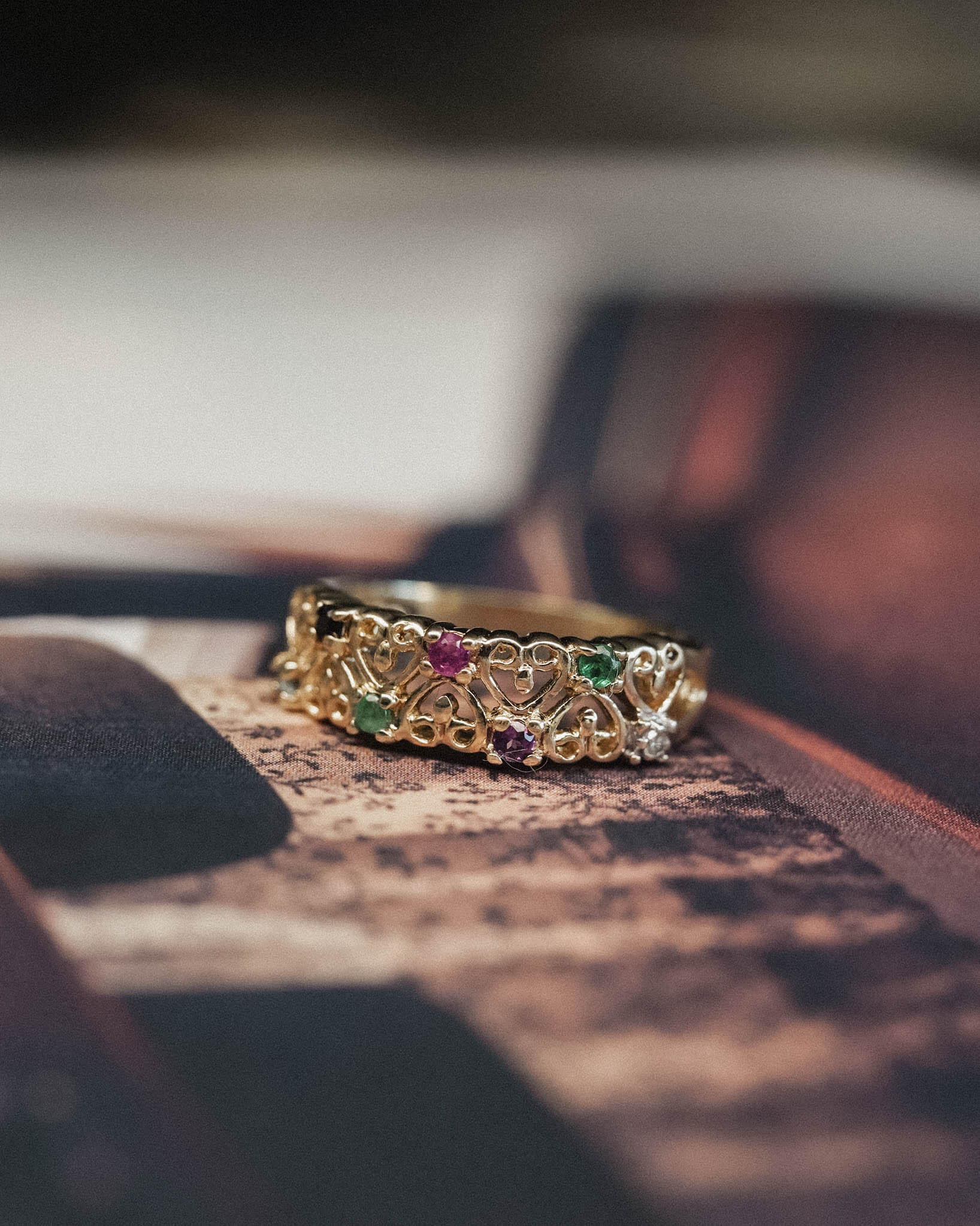Coralie | Vintage “Dearest” Ring - Menina Amsterdam