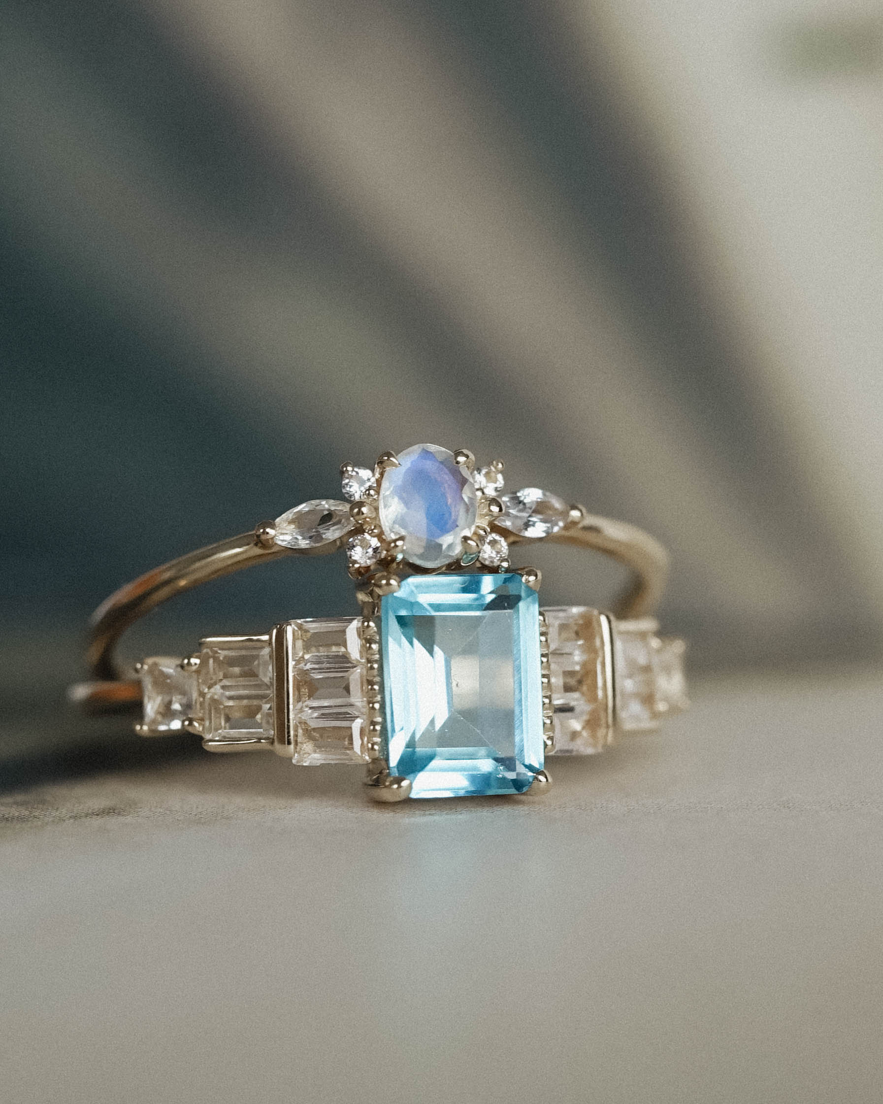 Eroni | 14K Witte Saffier Details Ring