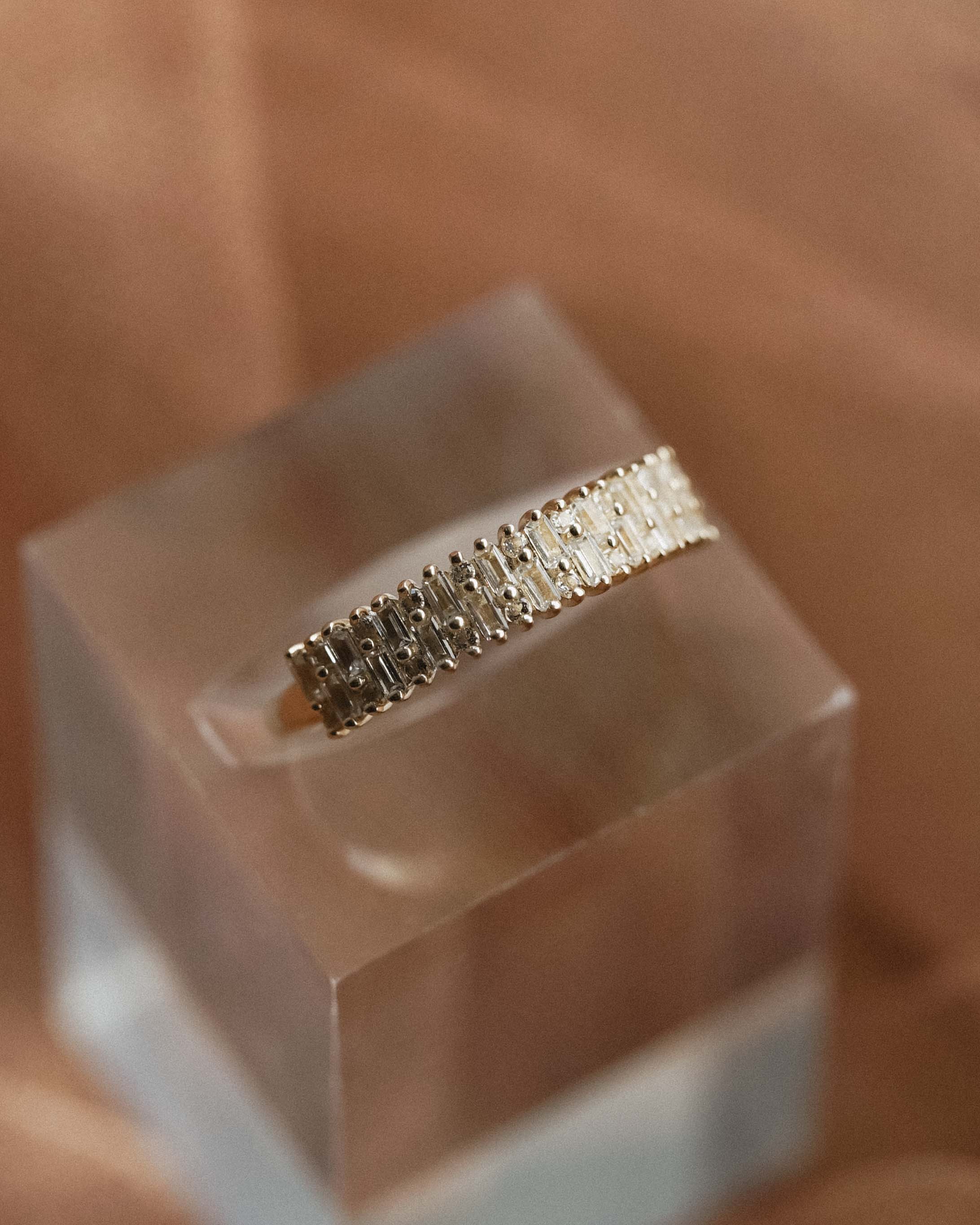 Althea | 14K Witte Topaas Baguette Statement Ring