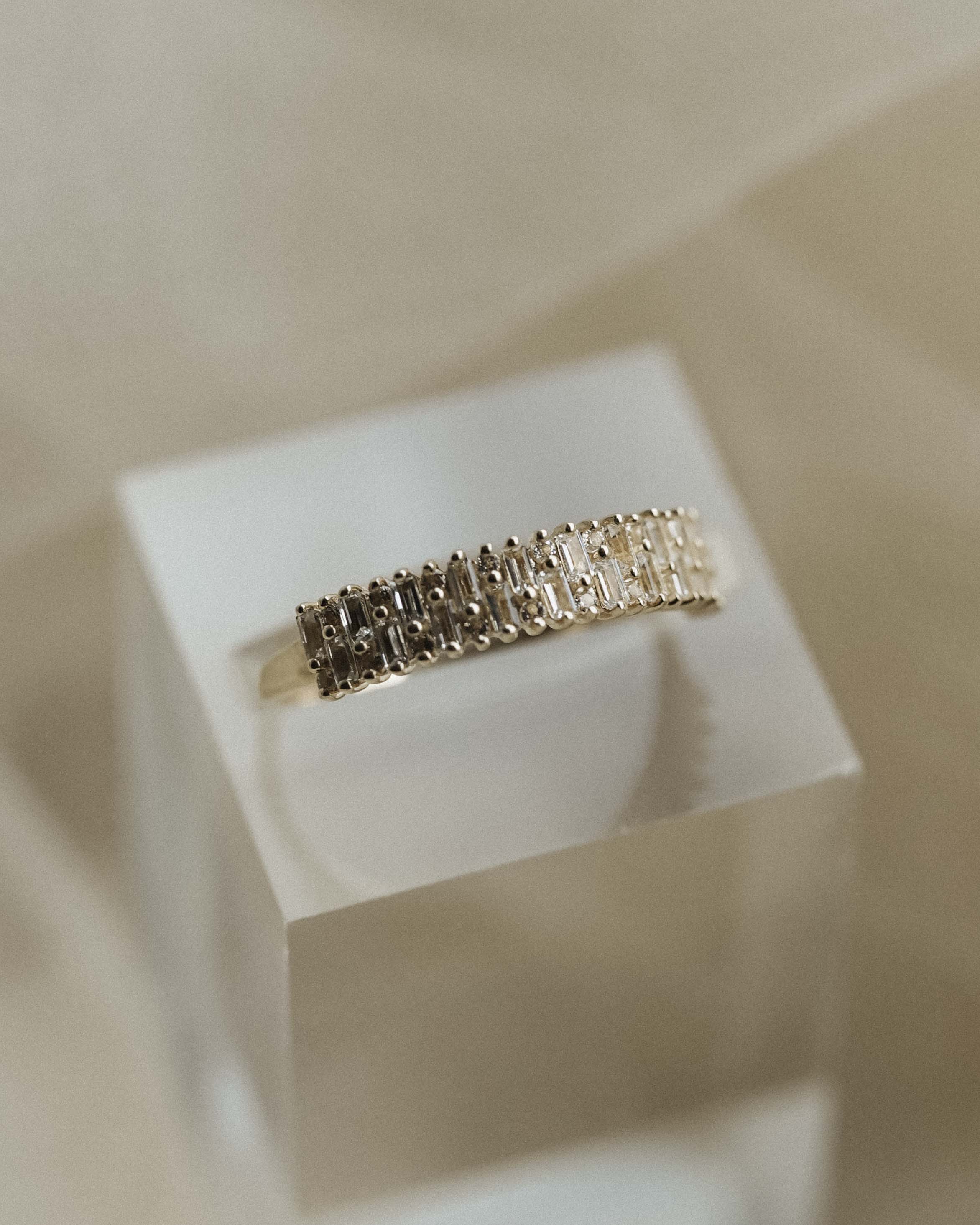 Althea | 14K Witte Topaas Baguette Statement Ring
