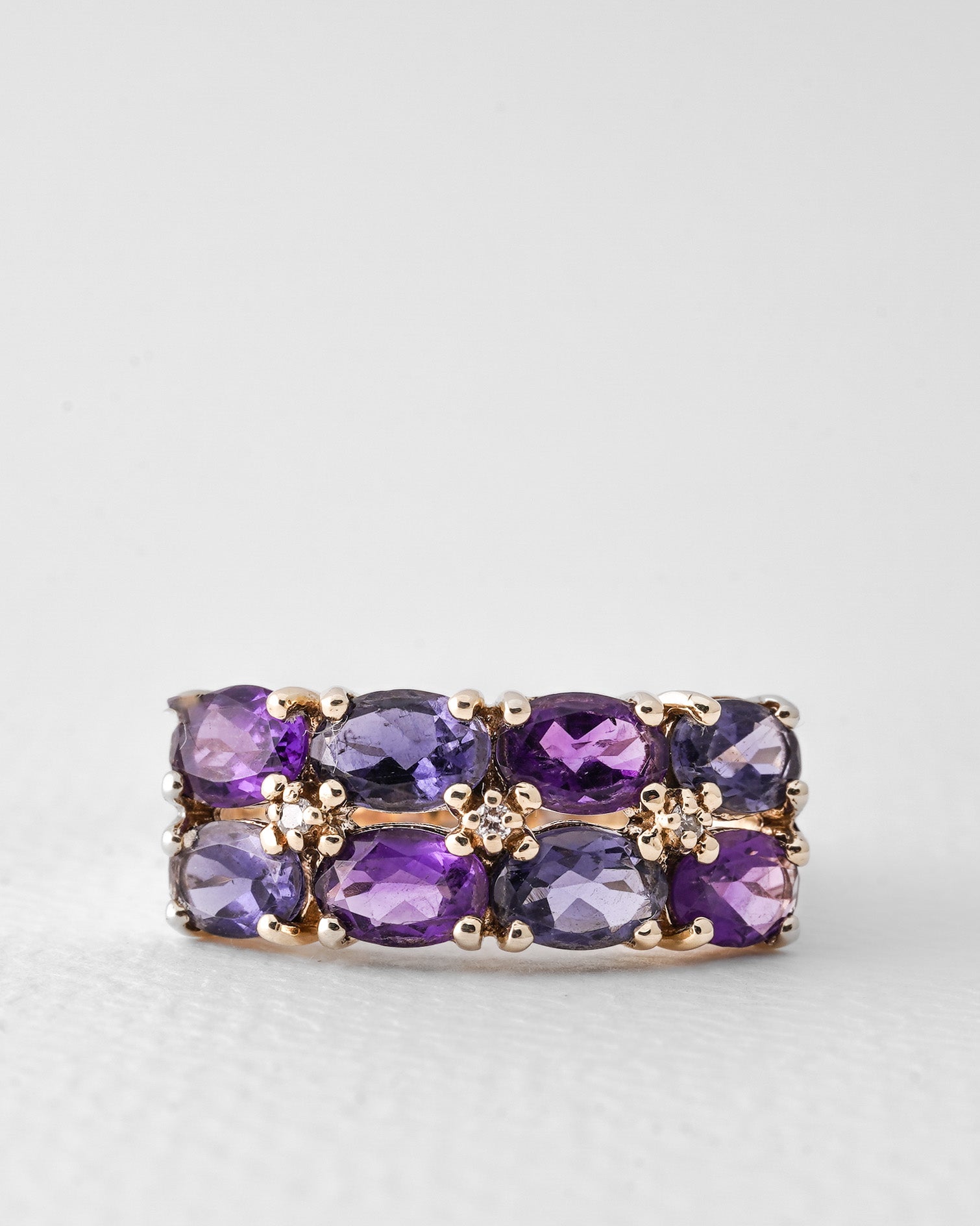 Valentina | Vintage Amethist, Ioliet & Diamant Cluster Ring