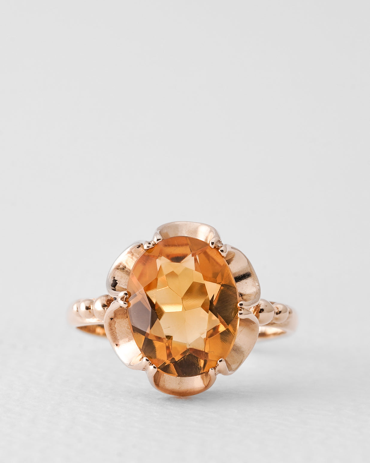 Fleur | Vintage Citrien Solitaire Ring