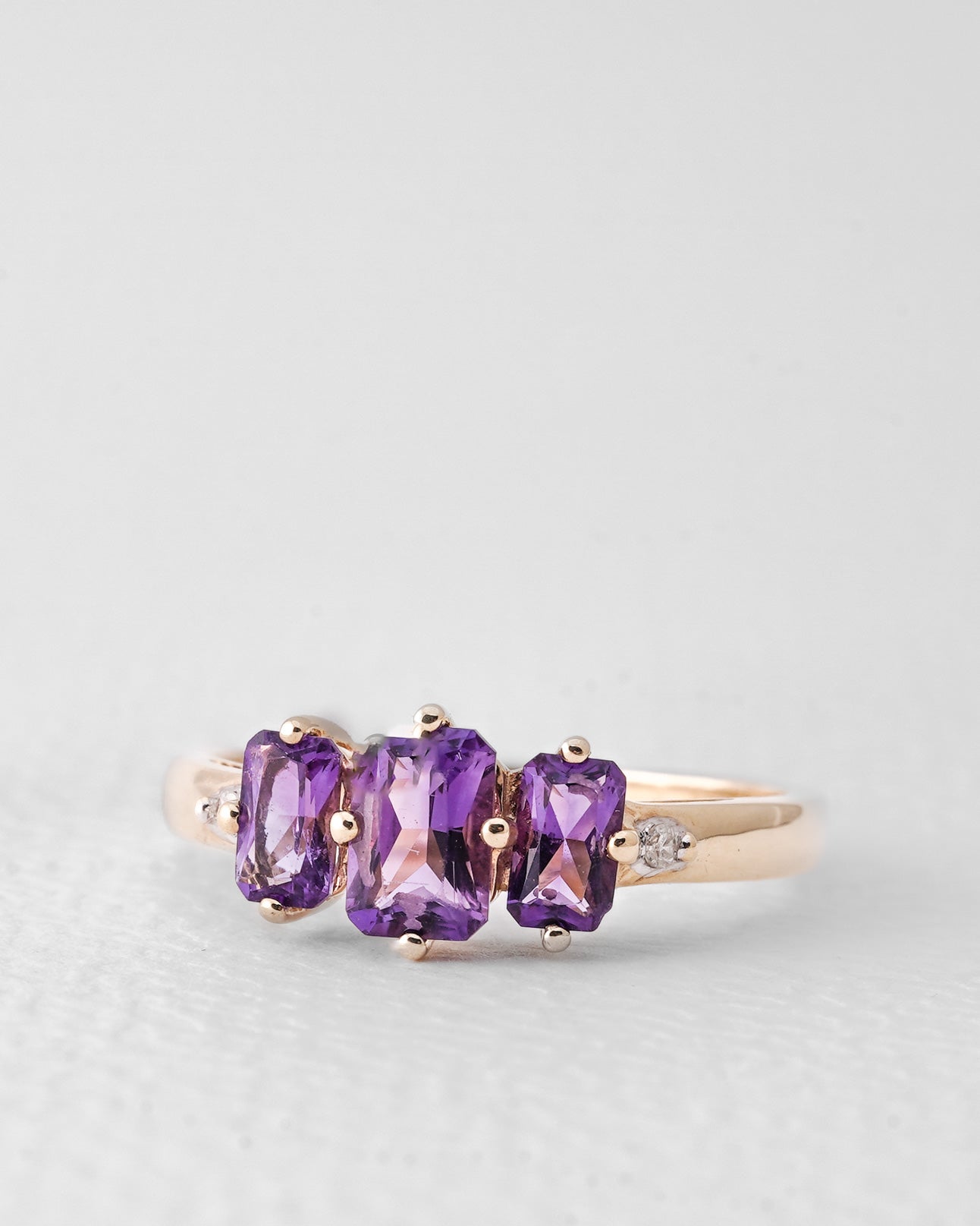 Amélie | Vintage Amethist & Diamant Driesteen Ring