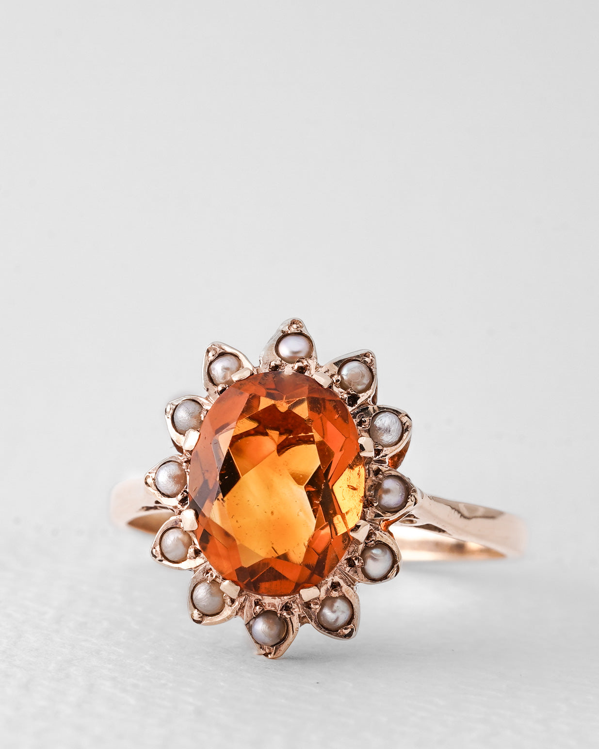 Margaux | Vintage Citrien & Parel Dress Ring