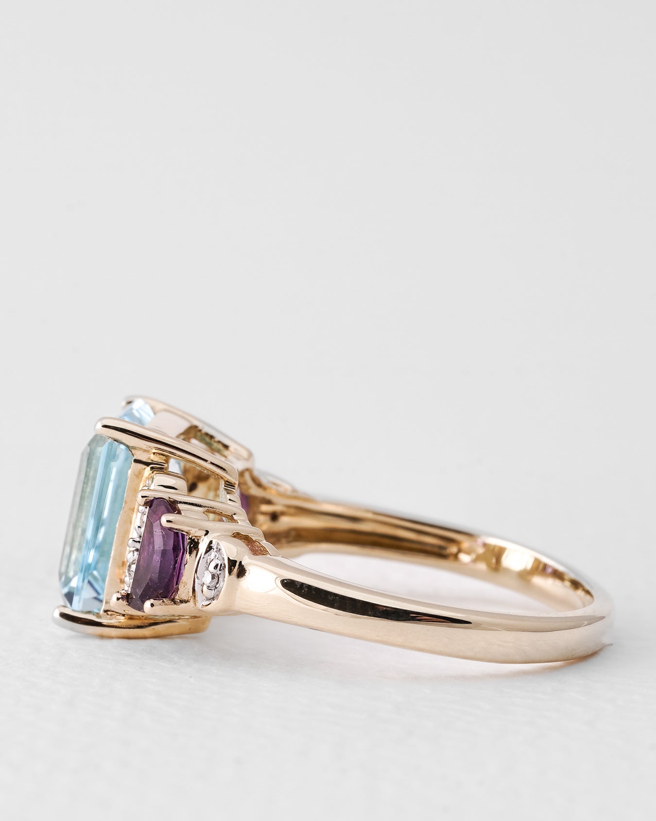 Isabella | Vintage Topaas, Amethist & Diamant Ring