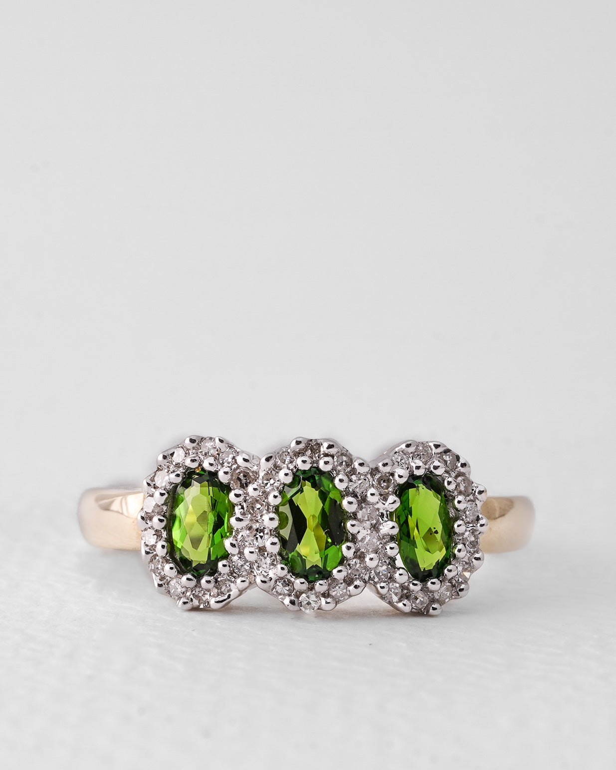 Serena | Vintage Diopsiet Driesteen & Diamant Details Ring