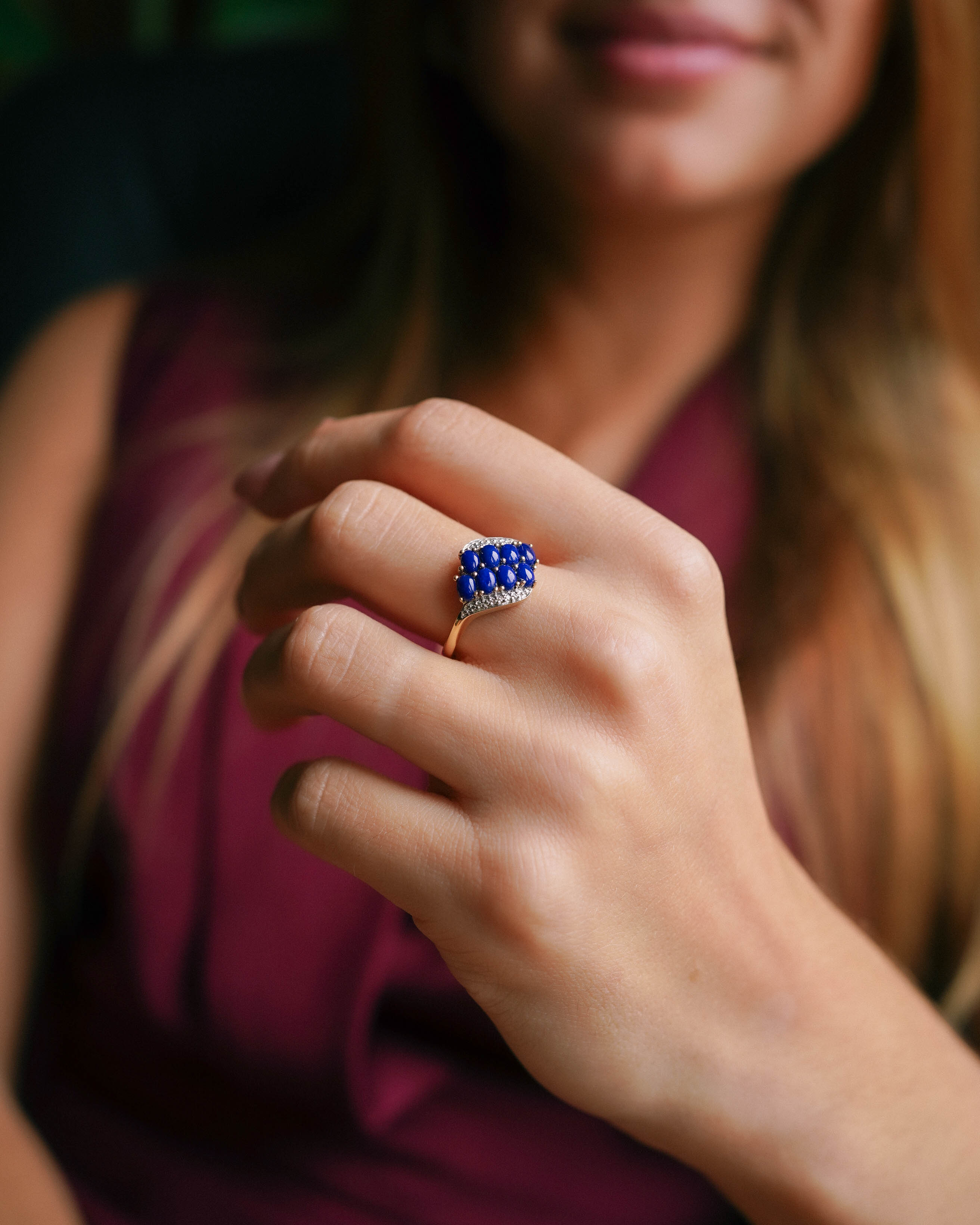 Sophia | Vintage Lapis Lazuli Dress & Diamant Detials