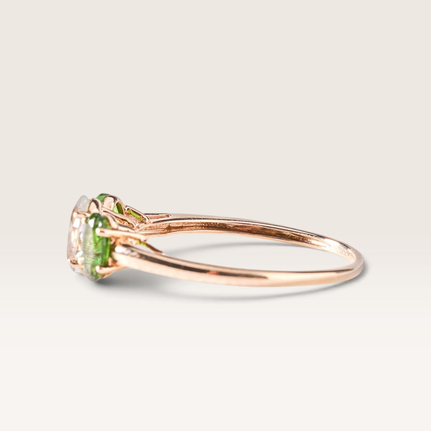 Juliette | Vintage Aquamarijn en Diopsiet ring