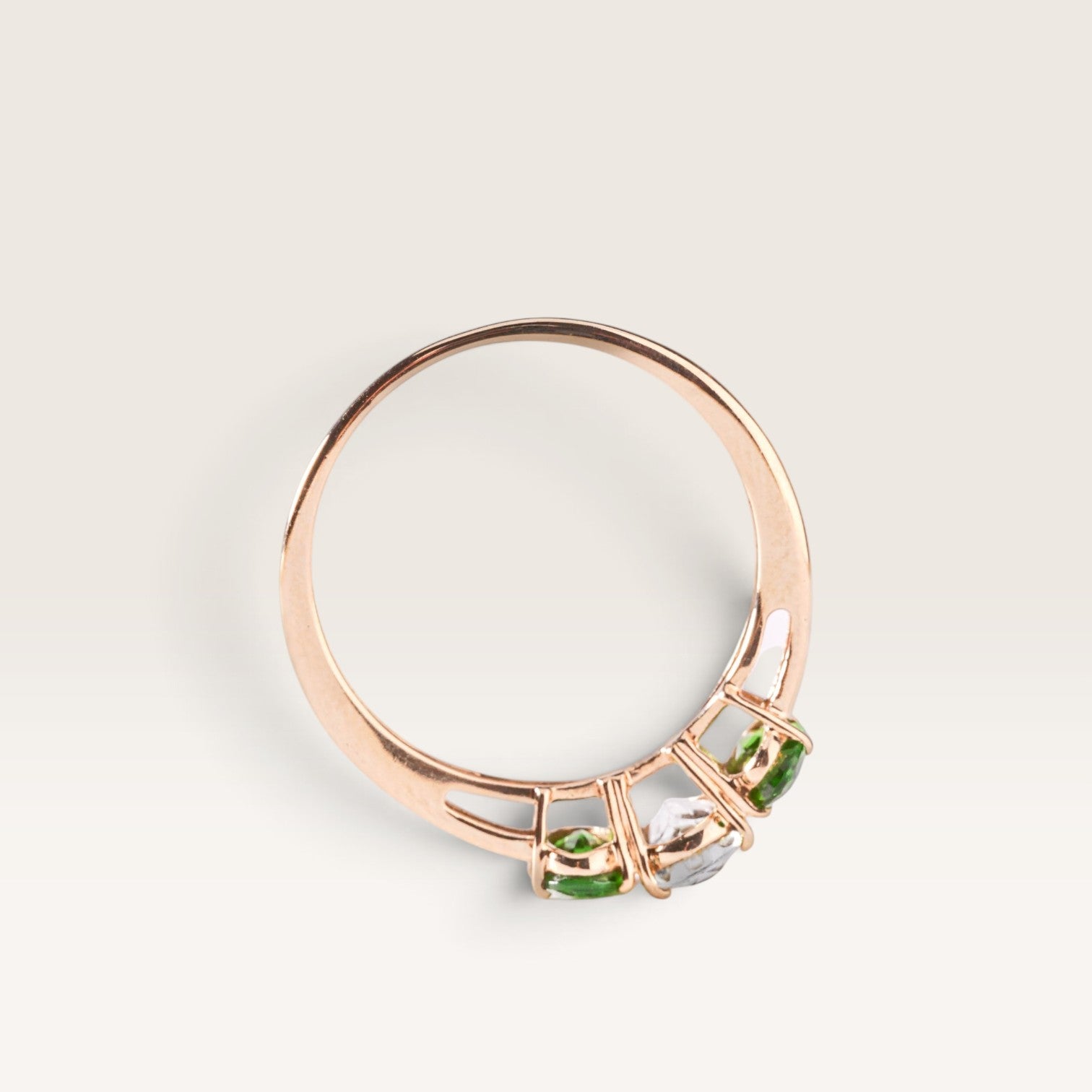 Juliette | Vintage Aquamarijn en Diopsiet ring