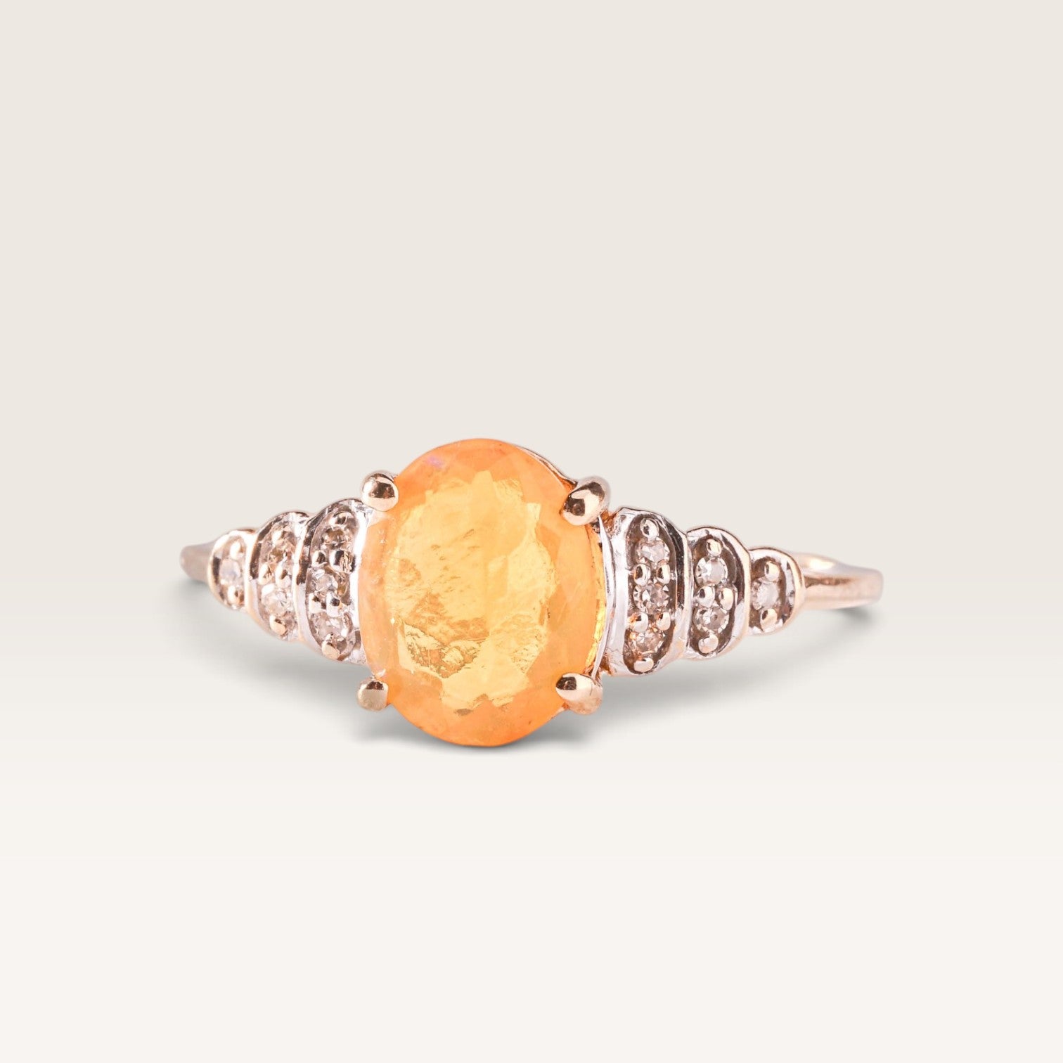 Ariana | Vintage Opaal en Diamant ring