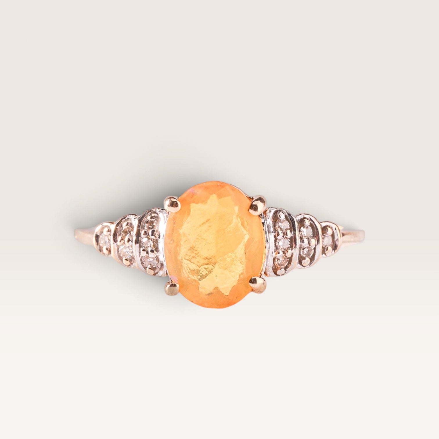 Ariana | Vintage Opaal en Diamant ring