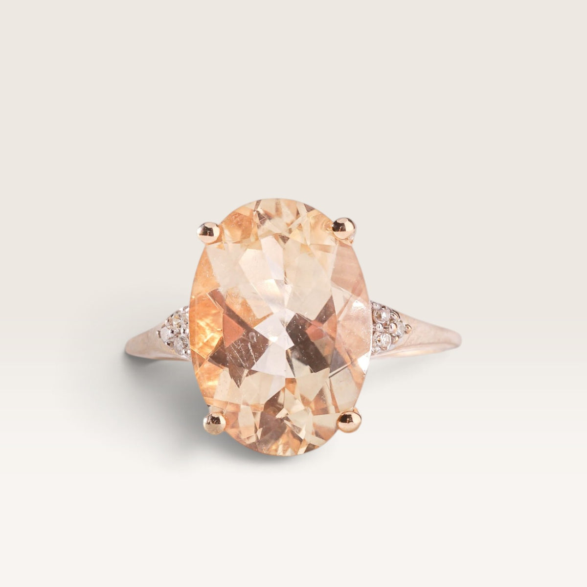 Charlotte| Vintage Kwarts en Diamant ring - Menina Amsterdam