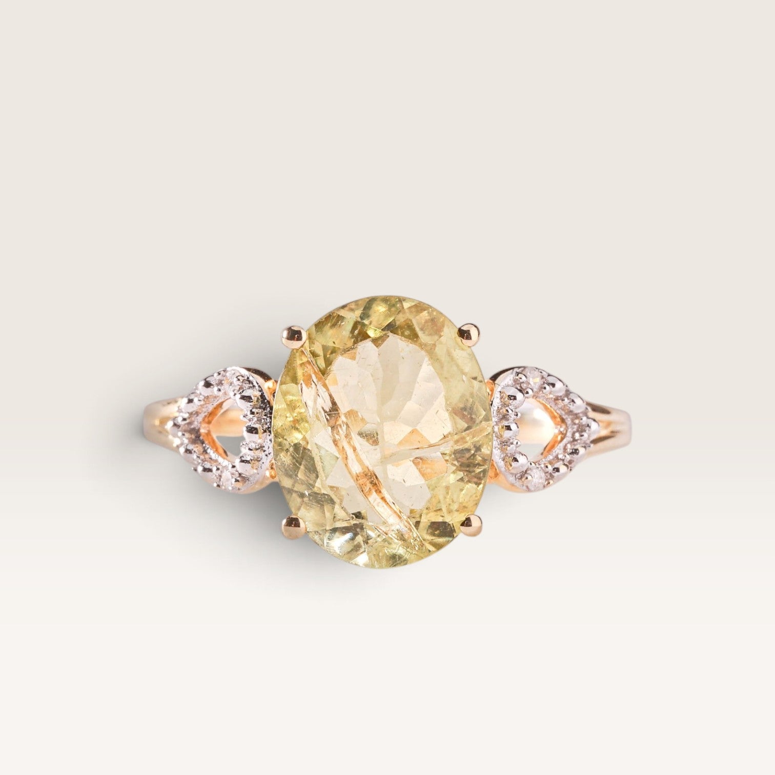 Charlotte| Vintage Kwarts en Diamant ring - Menina Amsterdam