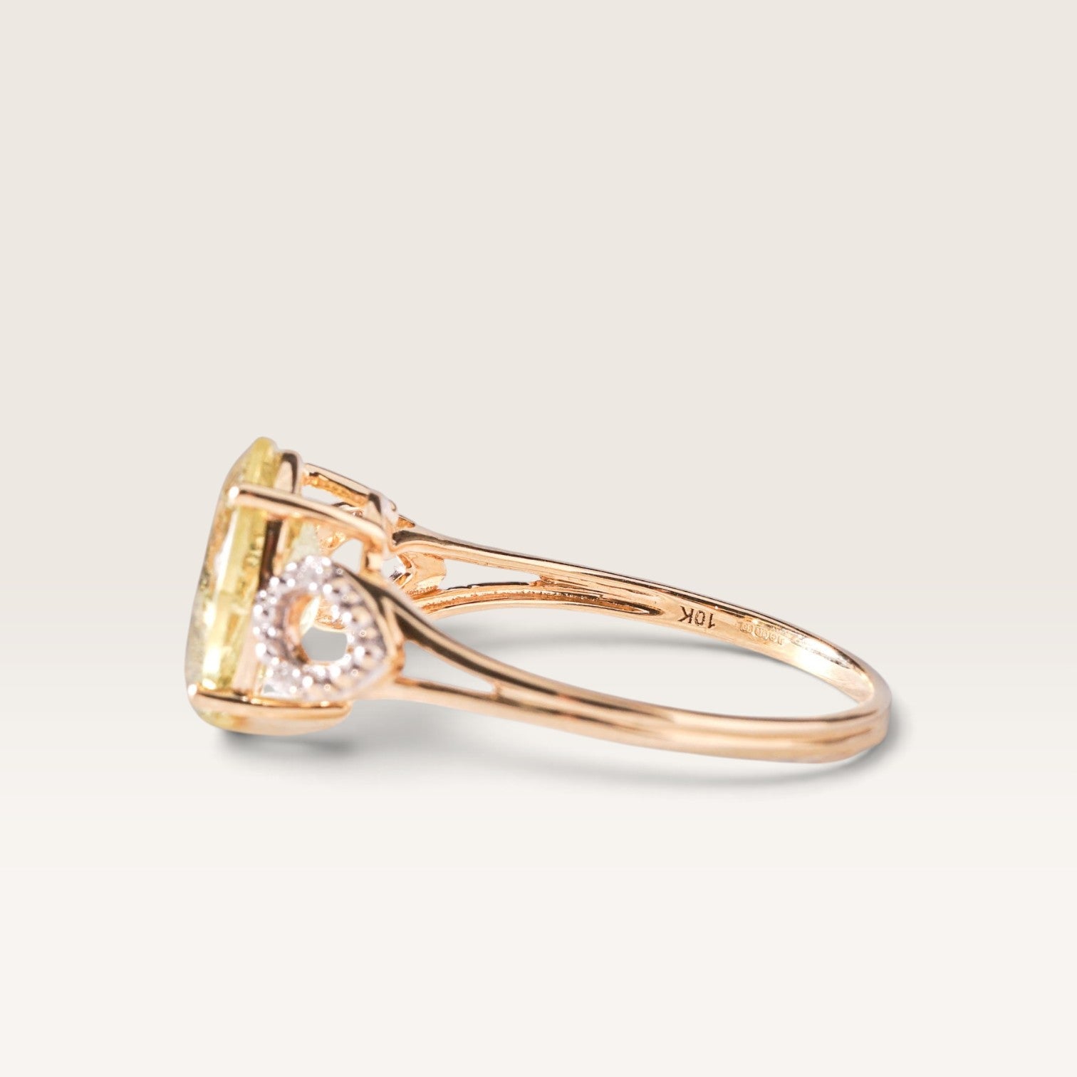 Charlotte| Vintage Kwarts en Diamant ring - Menina Amsterdam