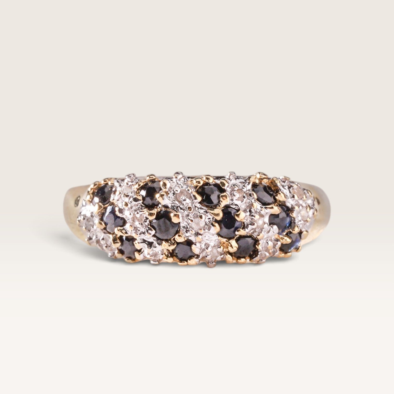 Karina| Vintage Saffier en Diamant ring - Menina Amsterdam