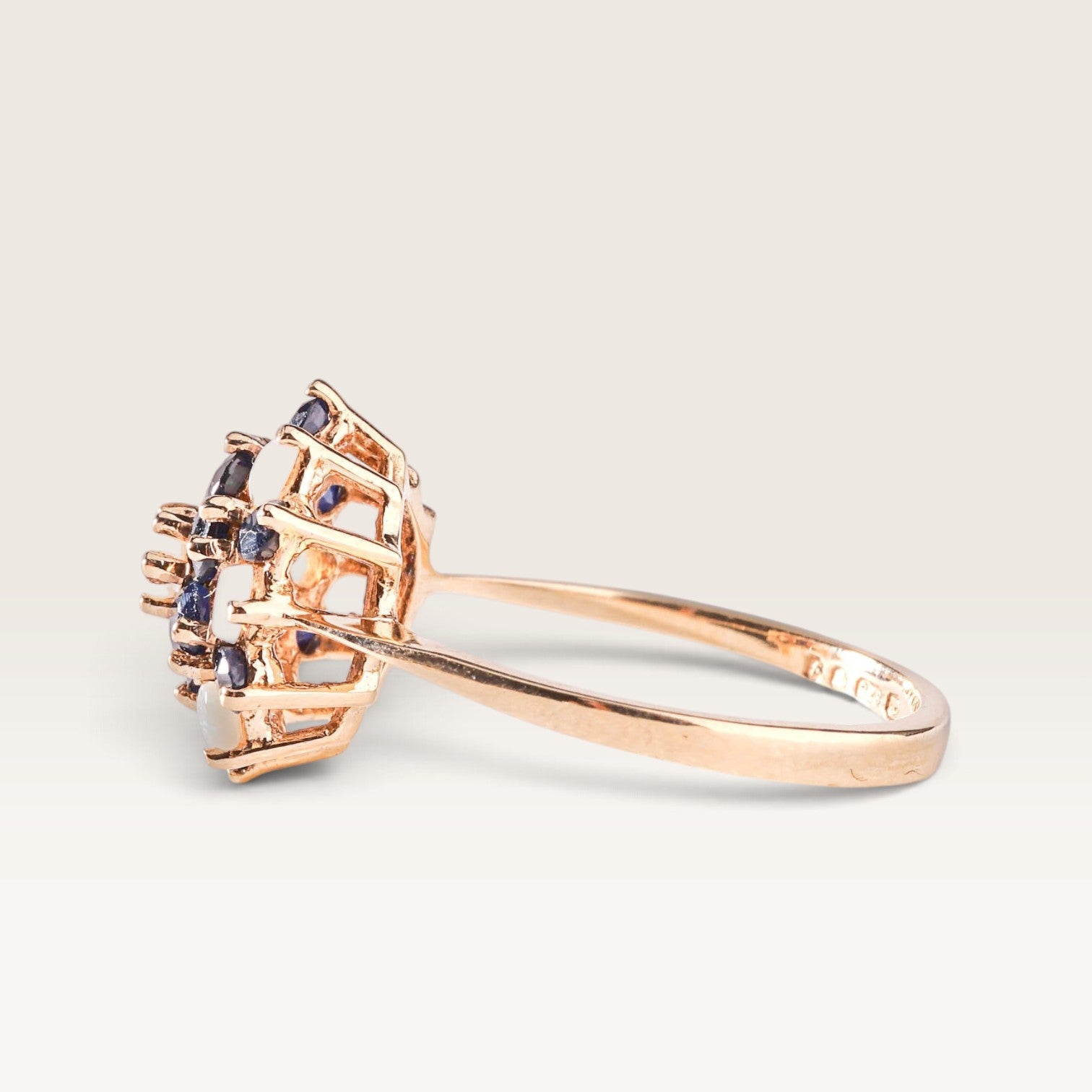 Florine| Vintage Opaal en Saffier ring