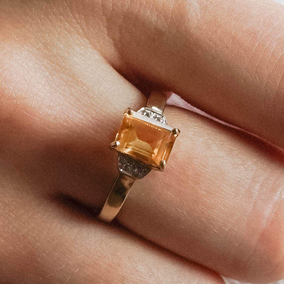 Josefien | Vintage Citrien en Diamant ring